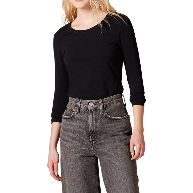 Women Long Sleeve Crewneck T Shirt Regular Fit Casual Top