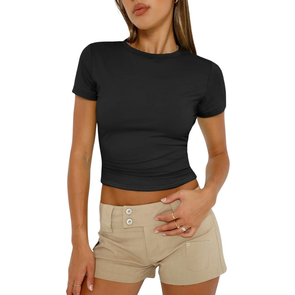 Women's Short Sleeve T Shirts Summer Crop Tops