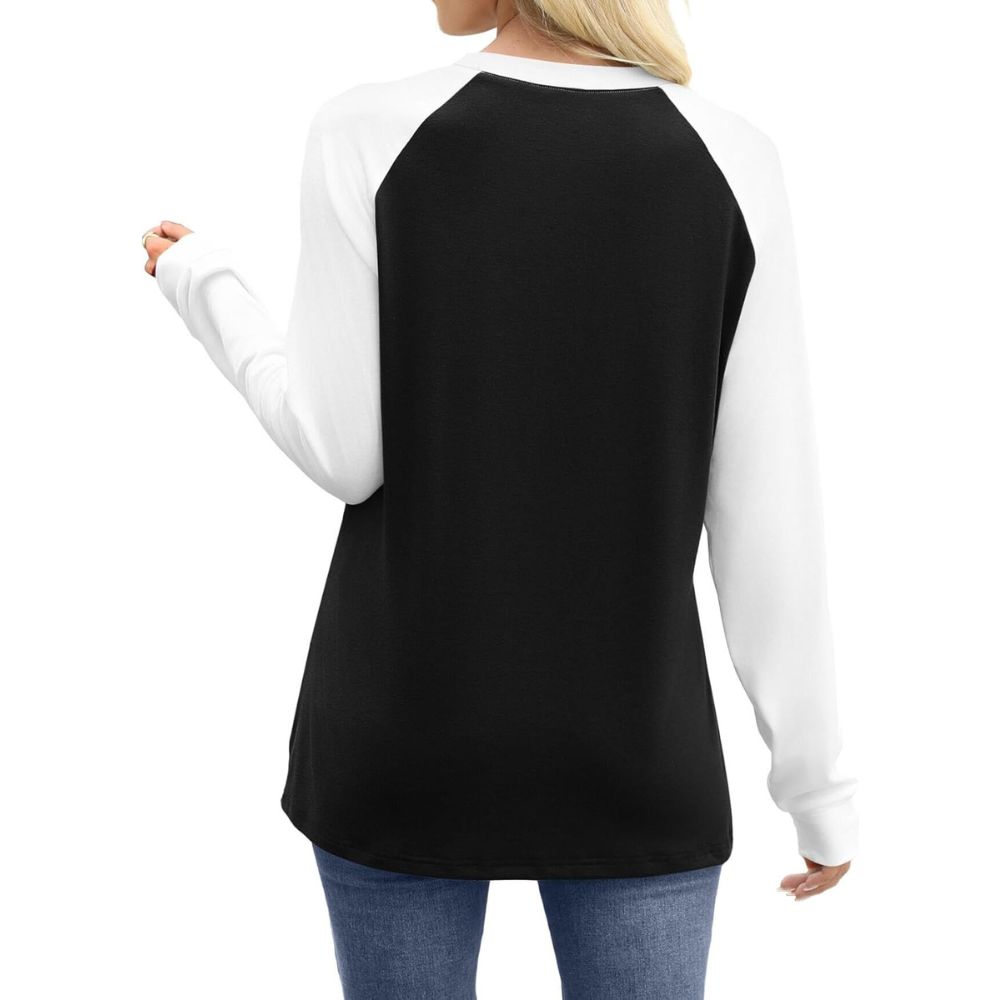 Long Sleeve Shirts for Women Color Tops Casual Crewneck Basic Tees