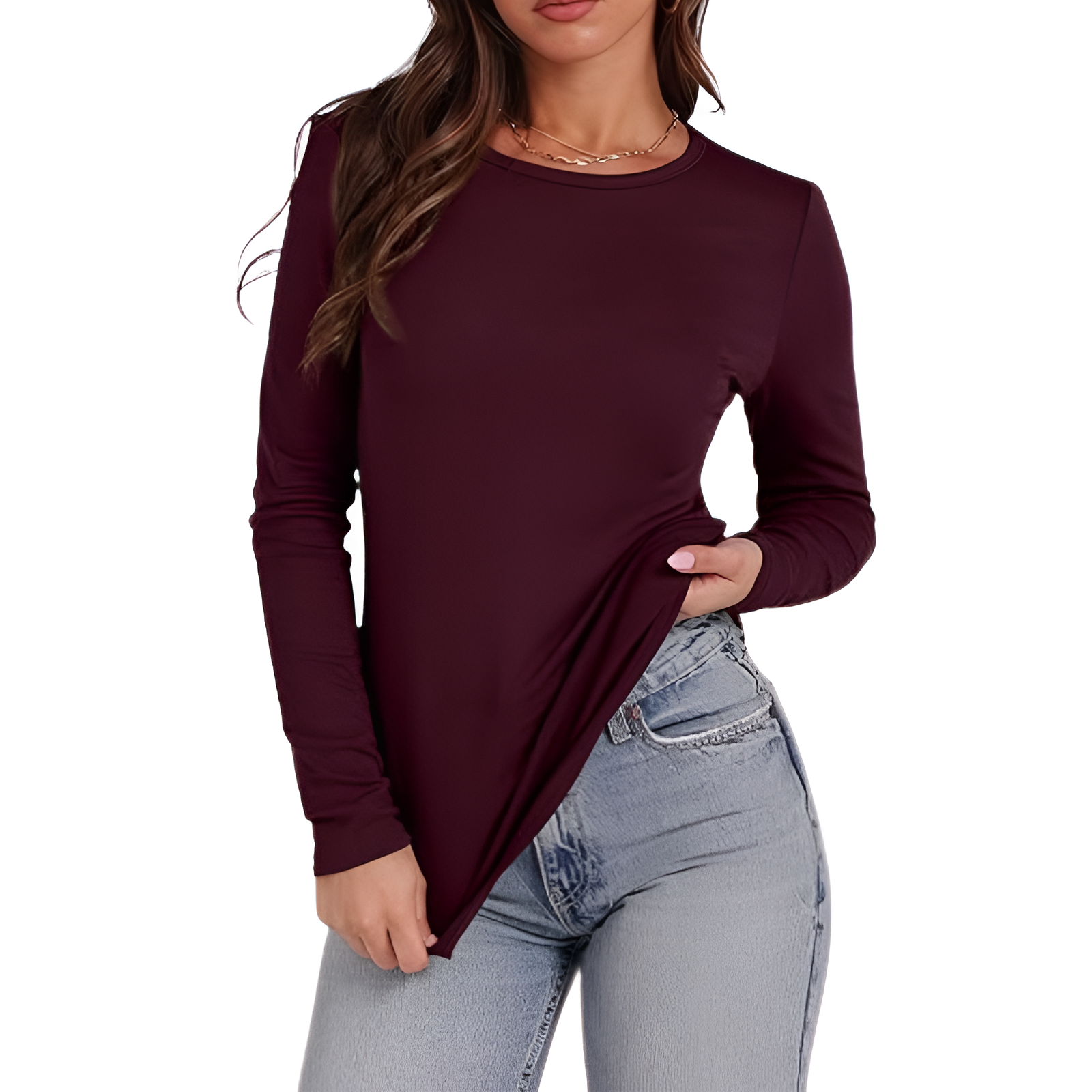 Soft Fleece Lined Long Sleeve Thermal Top For Women