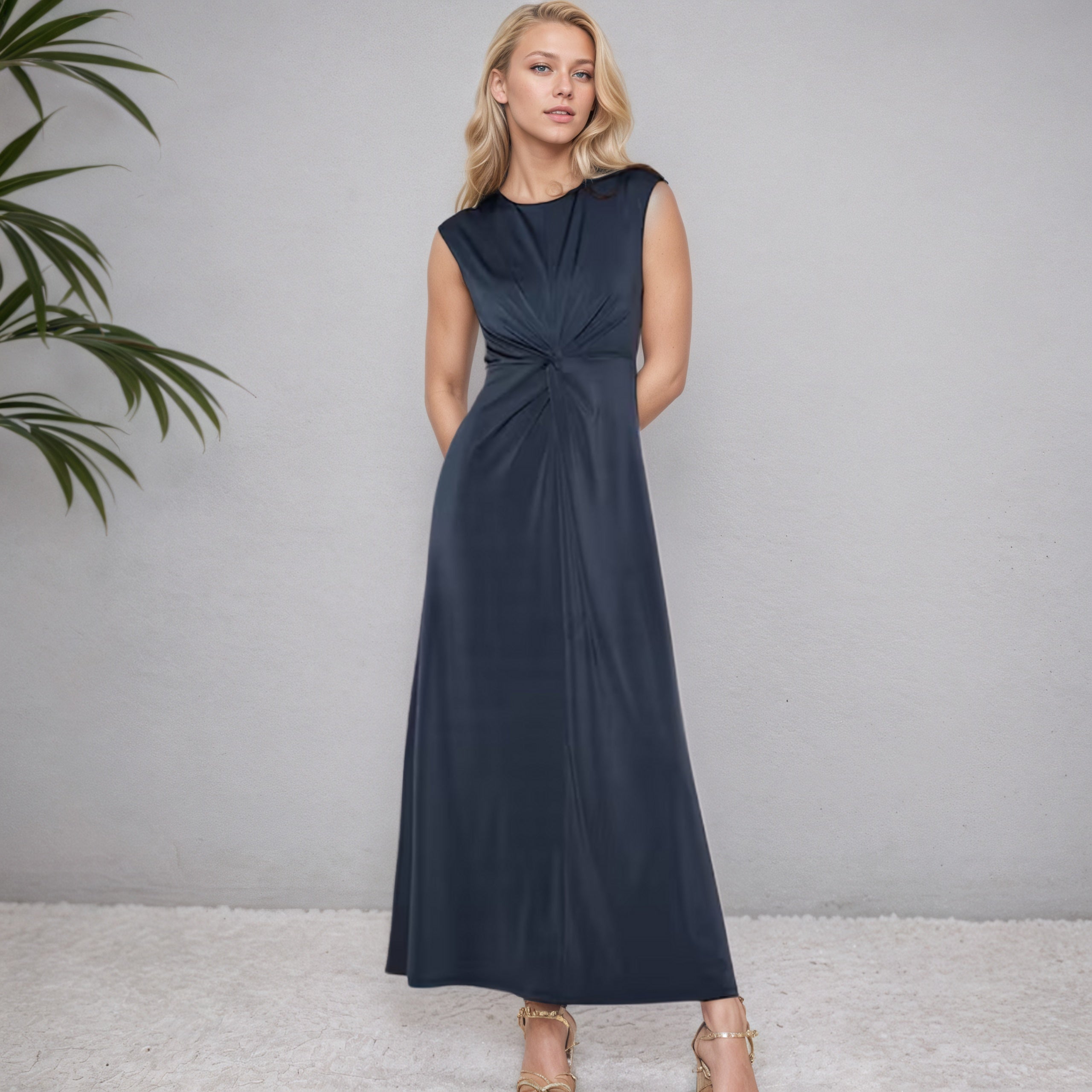The Occasion Twist-Front Maxi Dress-My Comfy Blouse