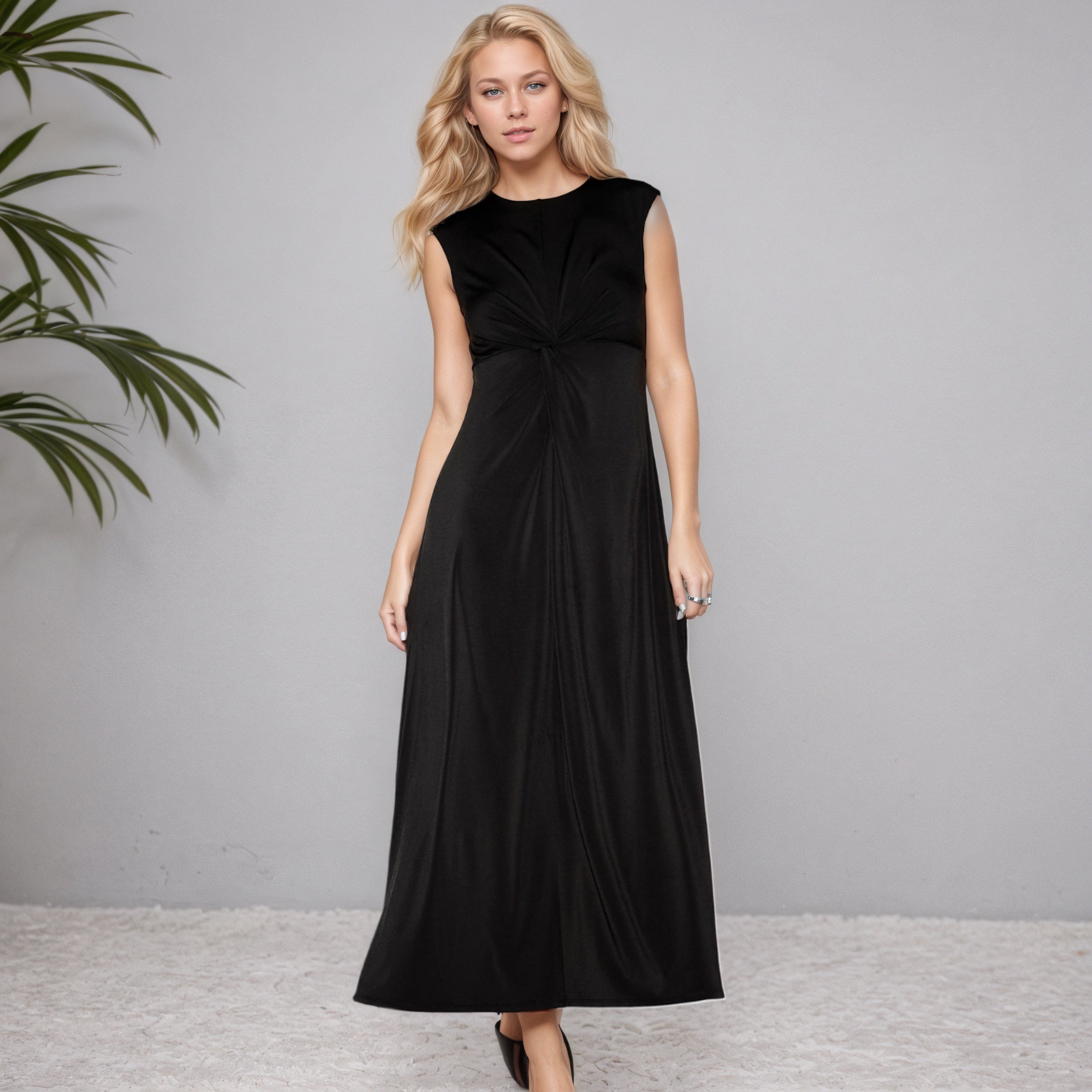The Occasion Twist-Front Maxi Dress-My Comfy Blouse