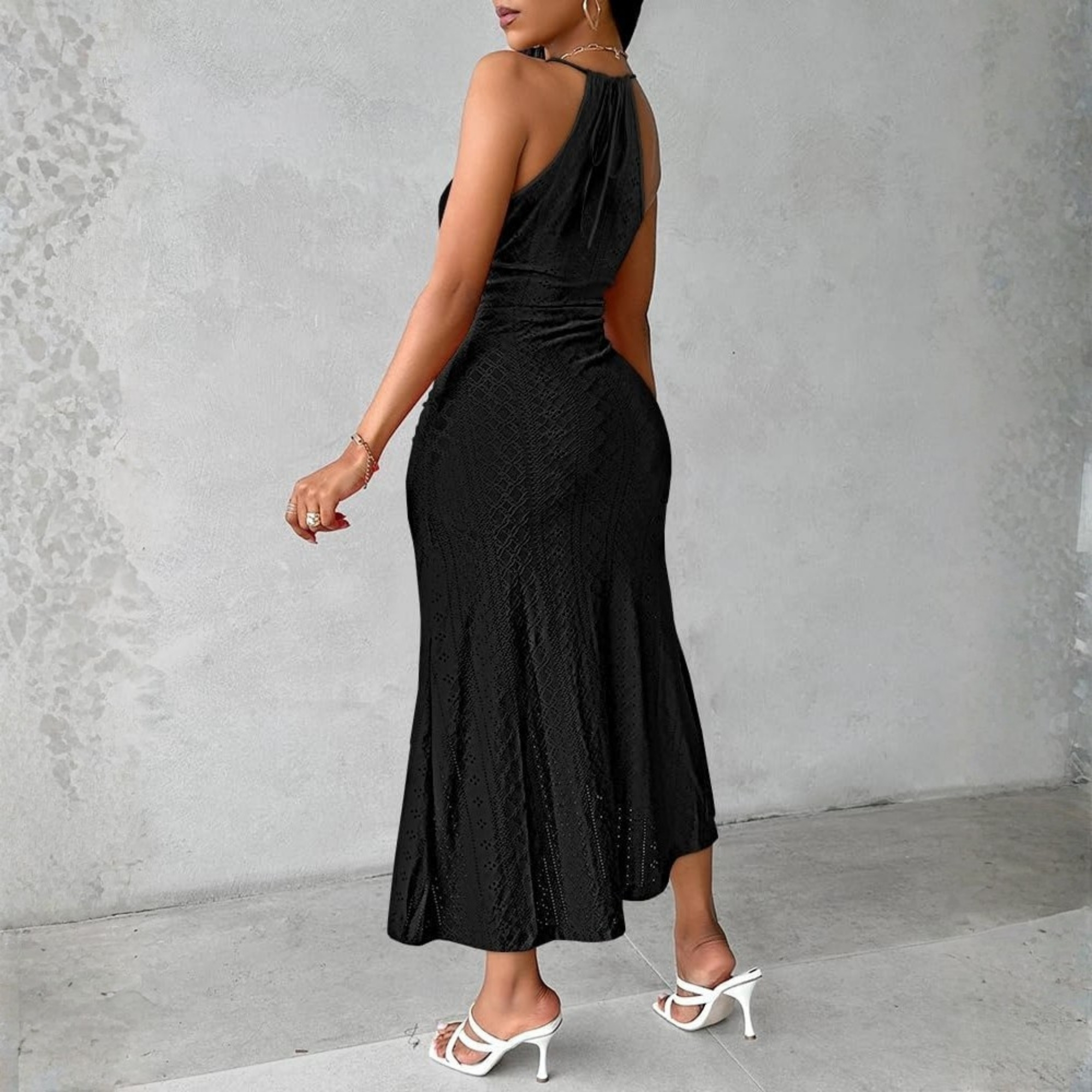 Casual Embroidered A Line Halter Dress For Summer