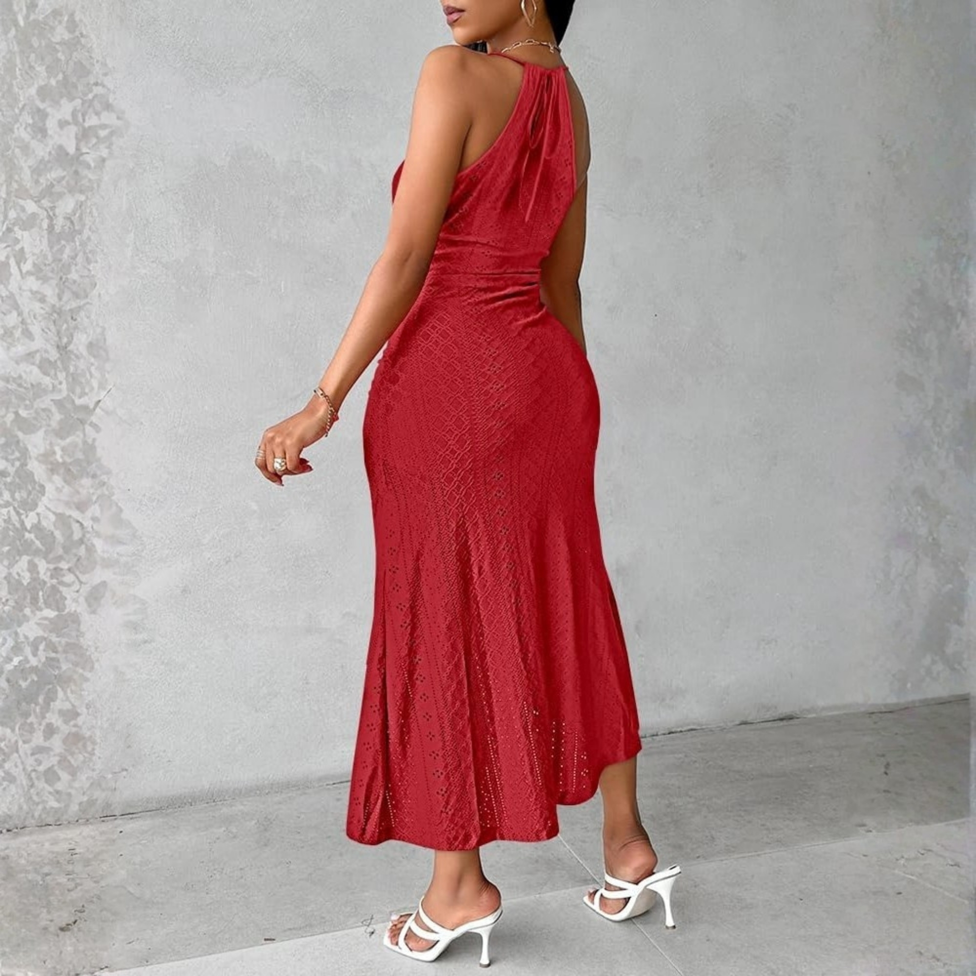 Casual Embroidered A Line Halter Dress For Summer