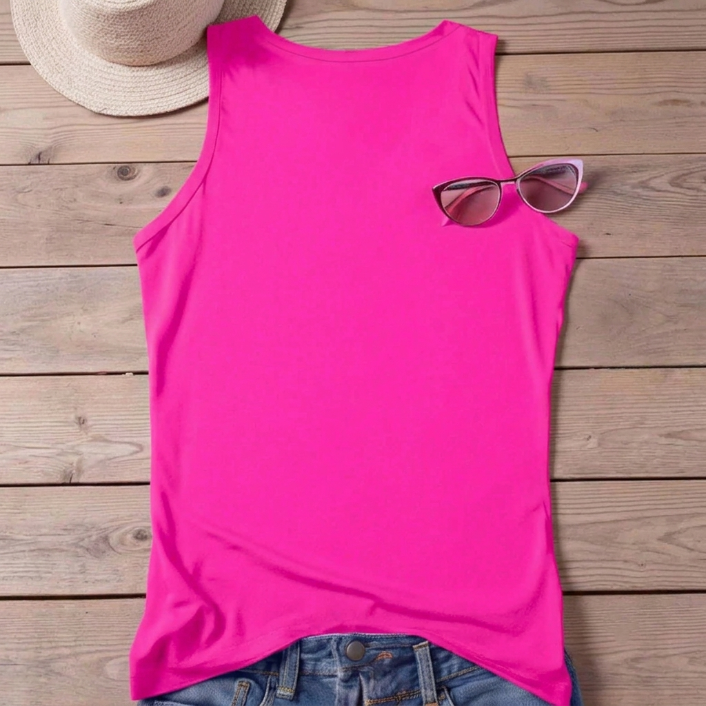 Casual Letter and Floral Print Tank Top