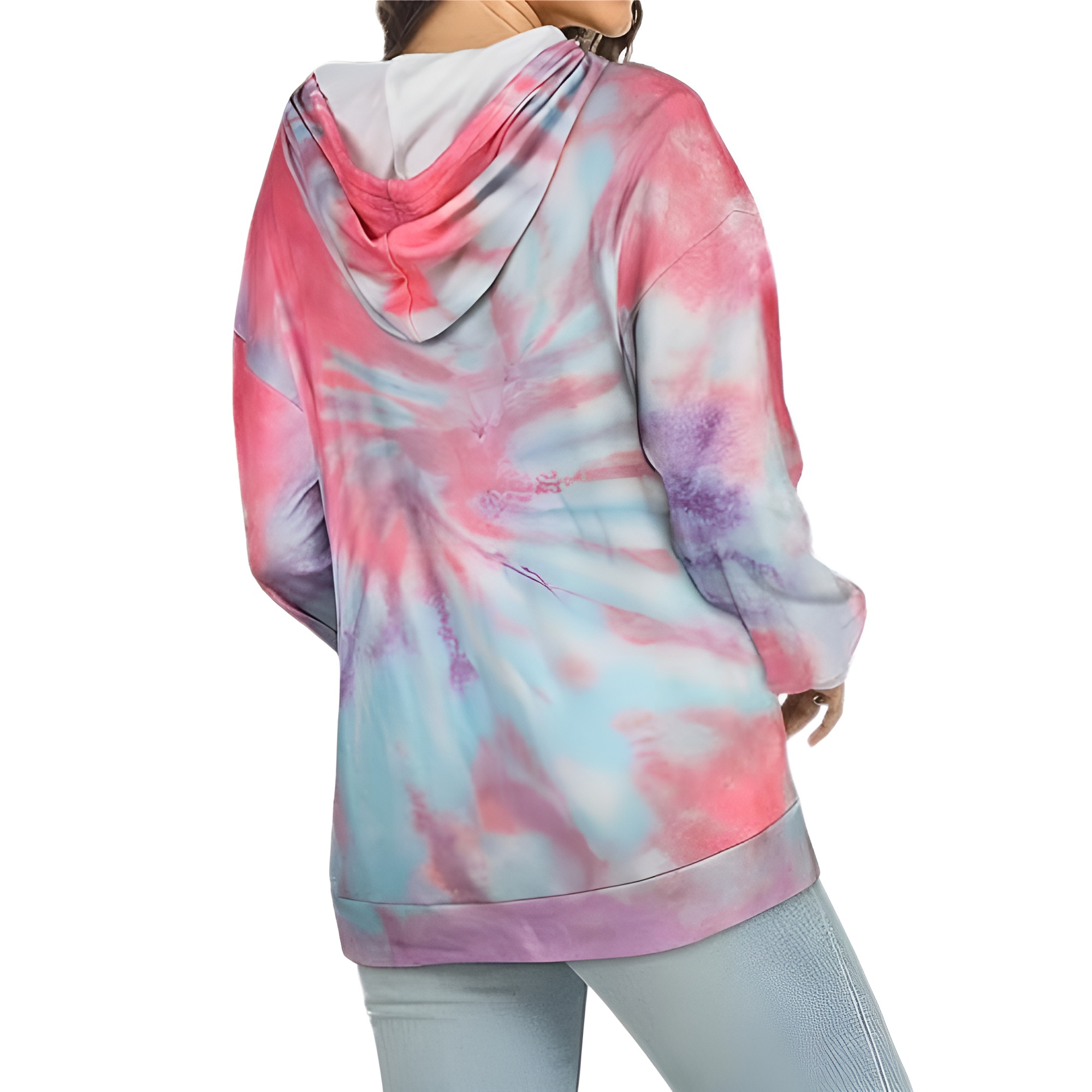 Casual Loose Fit Hoodies With Pullover Style And Drawstring For Women