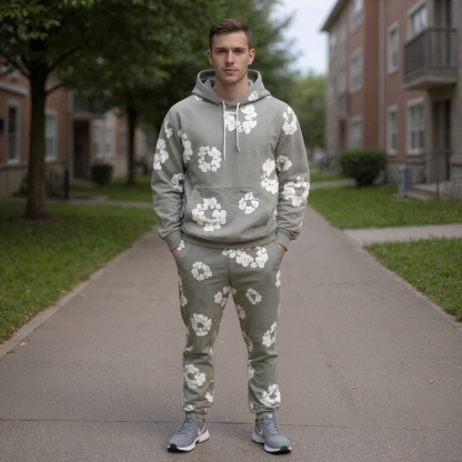 Casual Matching Hoodie and Sweatpants Outfit