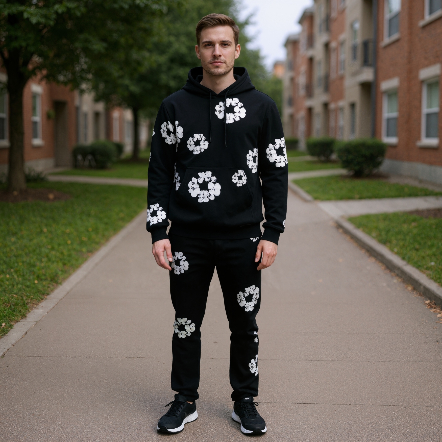 Casual Matching Hoodie and Sweatpants Outfit