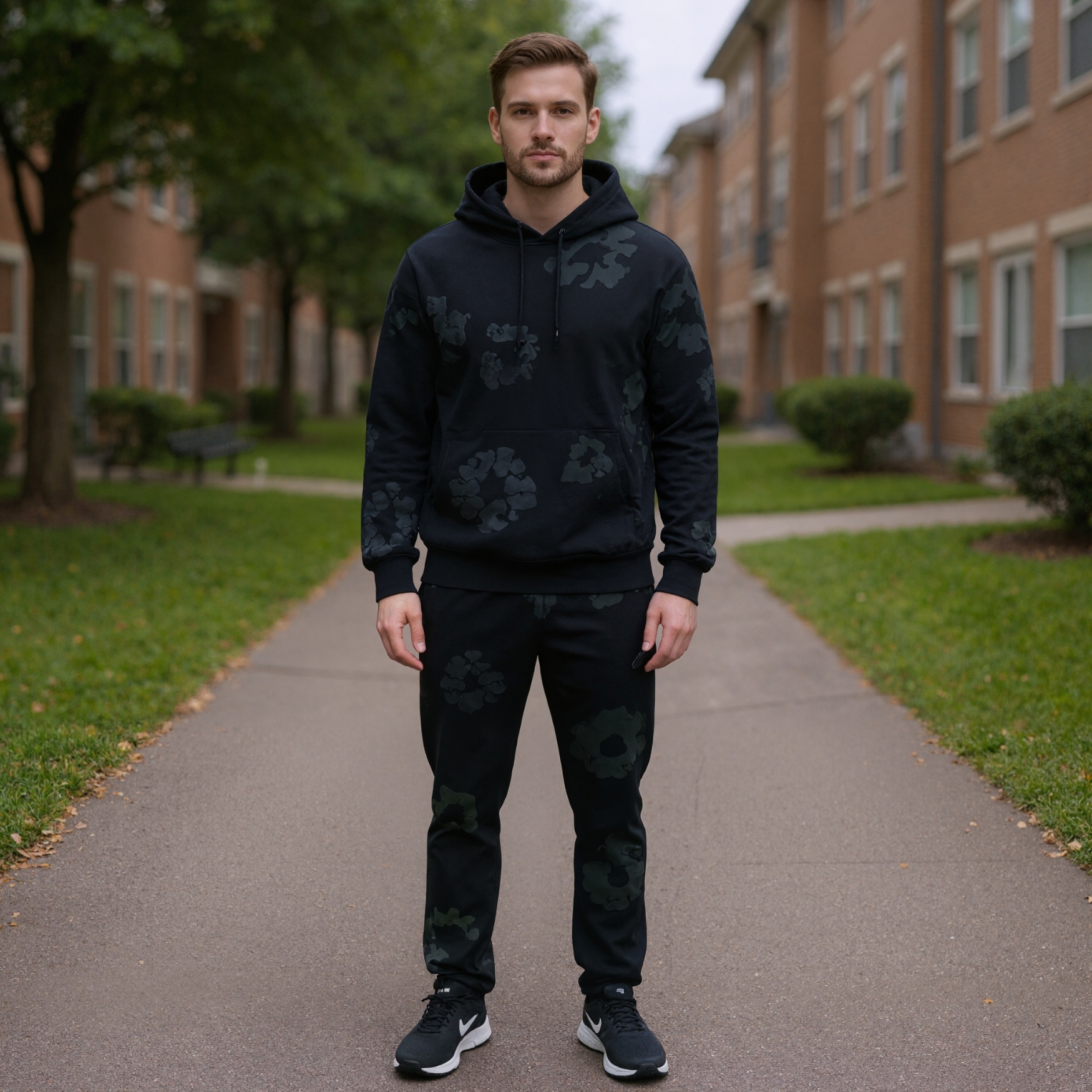 Casual Matching Hoodie and Sweatpants Outfit
