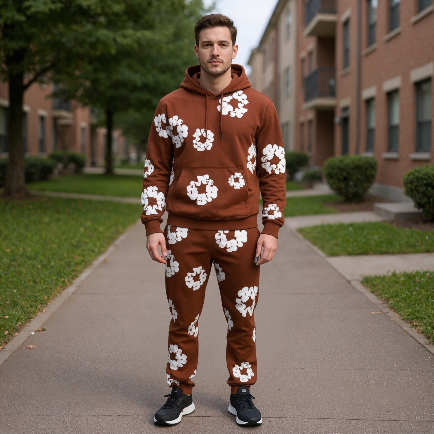 Casual Matching Hoodie and Sweatpants Outfit