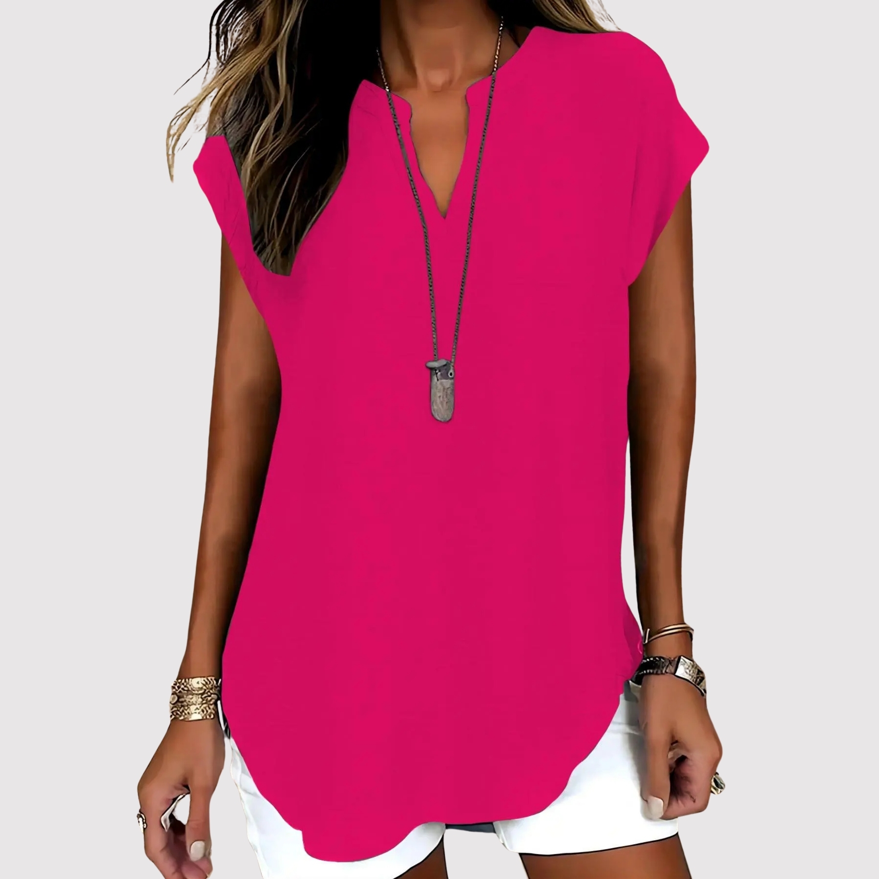 Casual Notched Design Blouse For Women