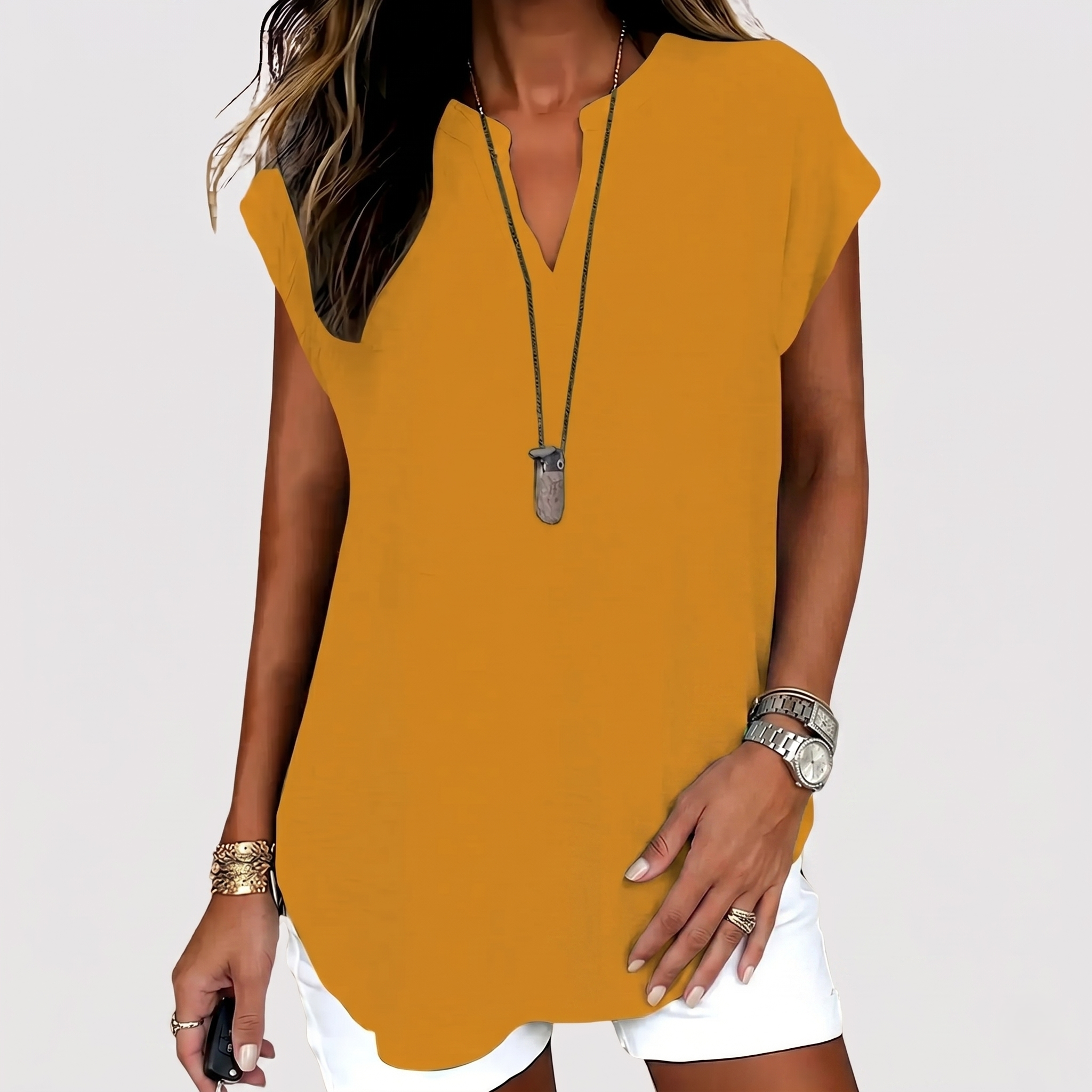 Casual Notched Design Blouse For Women