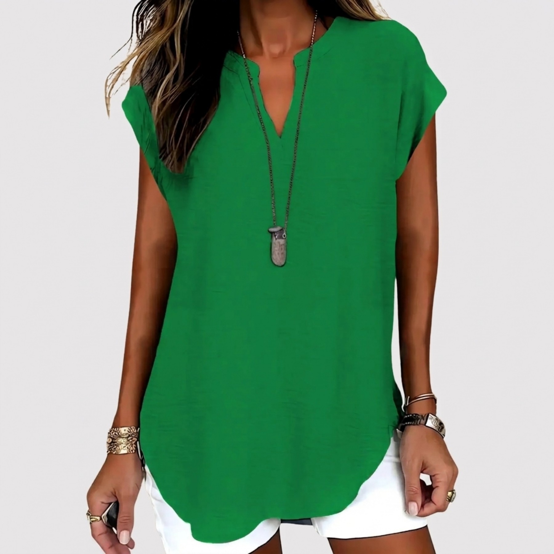 Casual Notched Design Blouse For Women