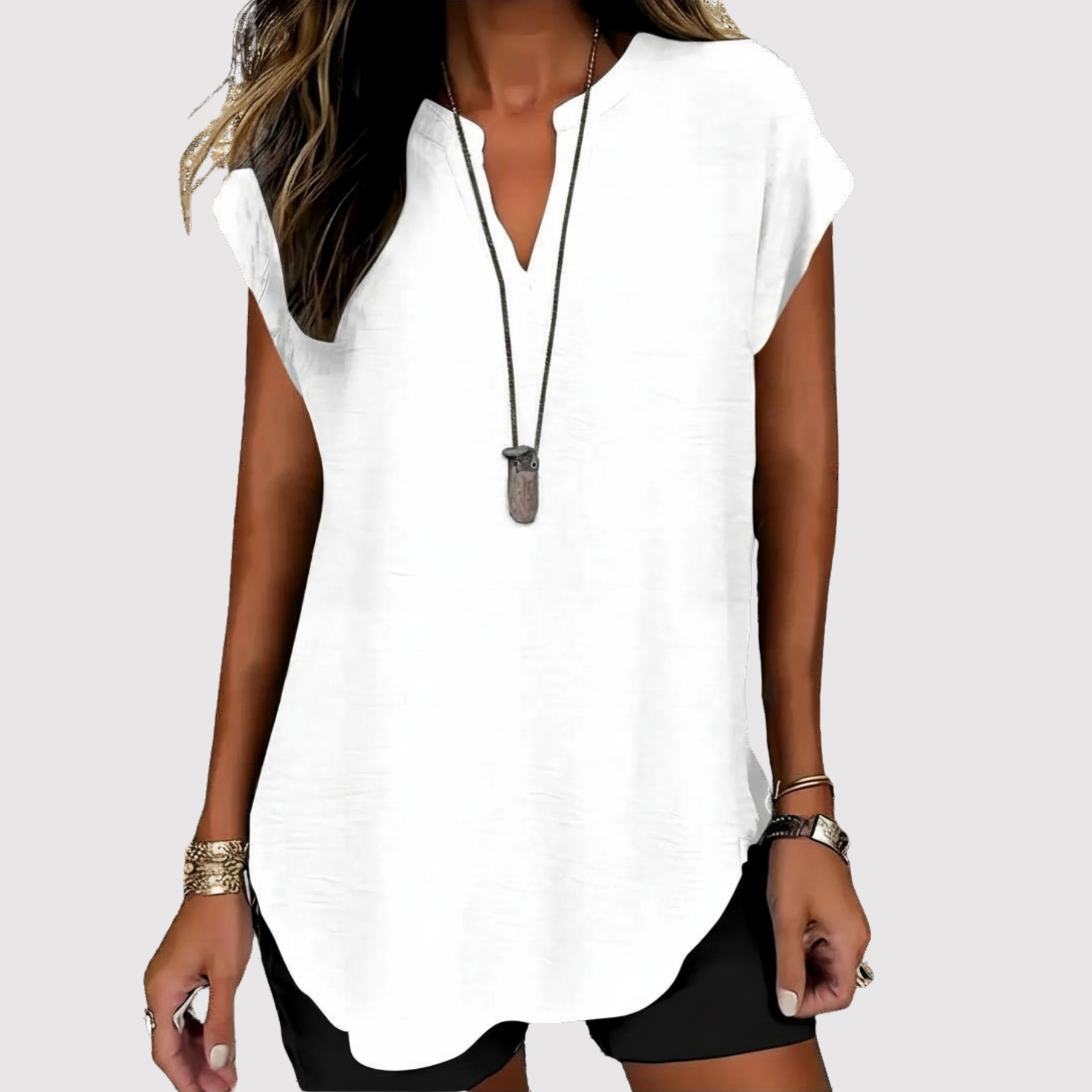 Casual Notched Design Blouse For Women