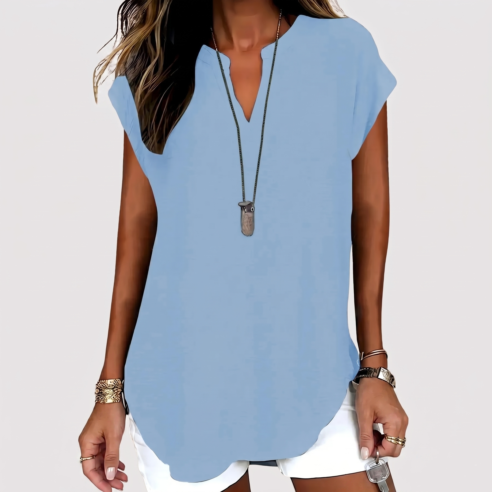 Casual Notched Design Blouse For Women
