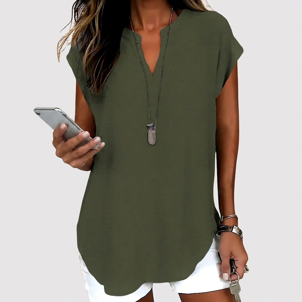 Casual Notched Design Blouse For Women