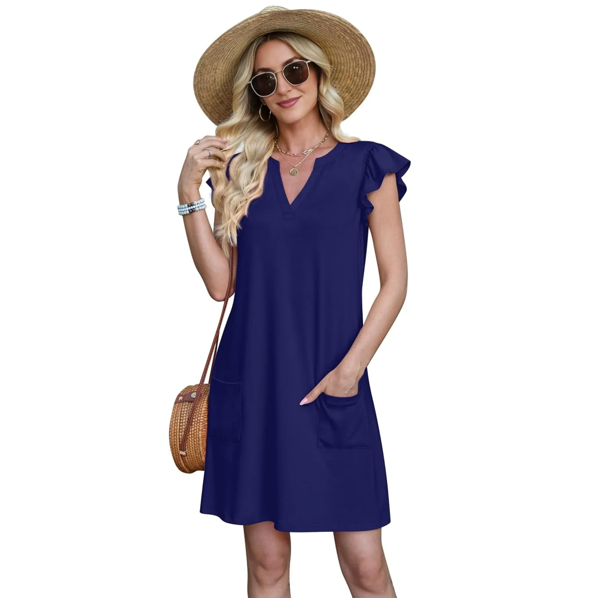 Casual Spring Summer Dress With Pockets For Women