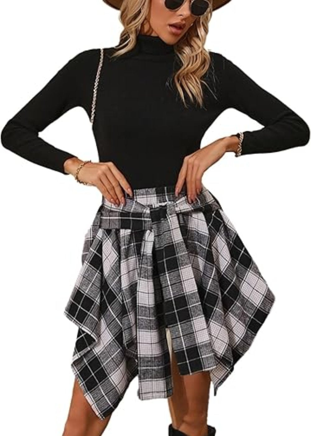 Casual Plaid Patterned Short Skirt-My Comfy Blouse
