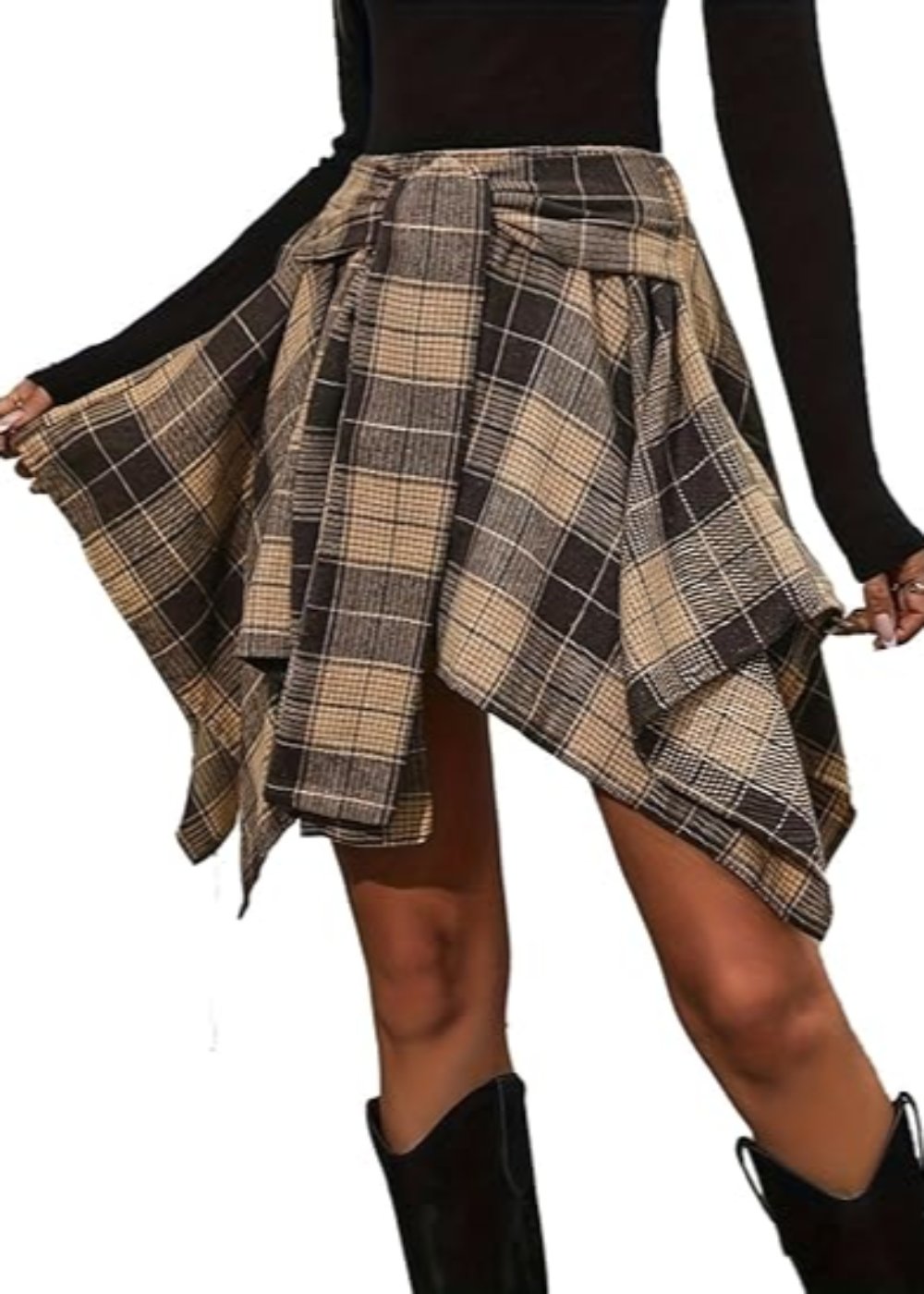Casual Plaid Patterned Short Skirt-My Comfy Blouse