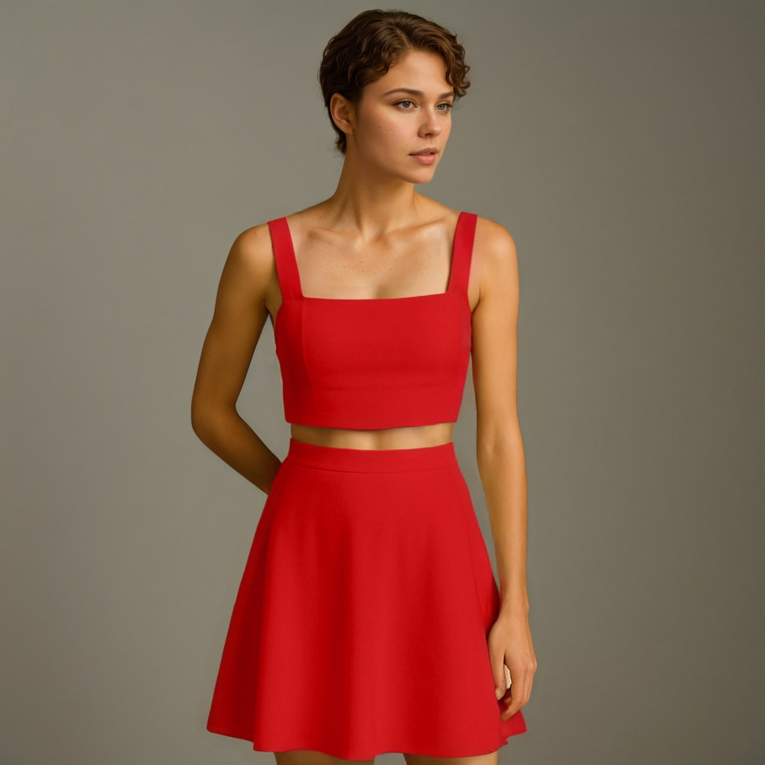 Elevated Everyday Wear Structured Linen Crop Top-My Comfy Blouse