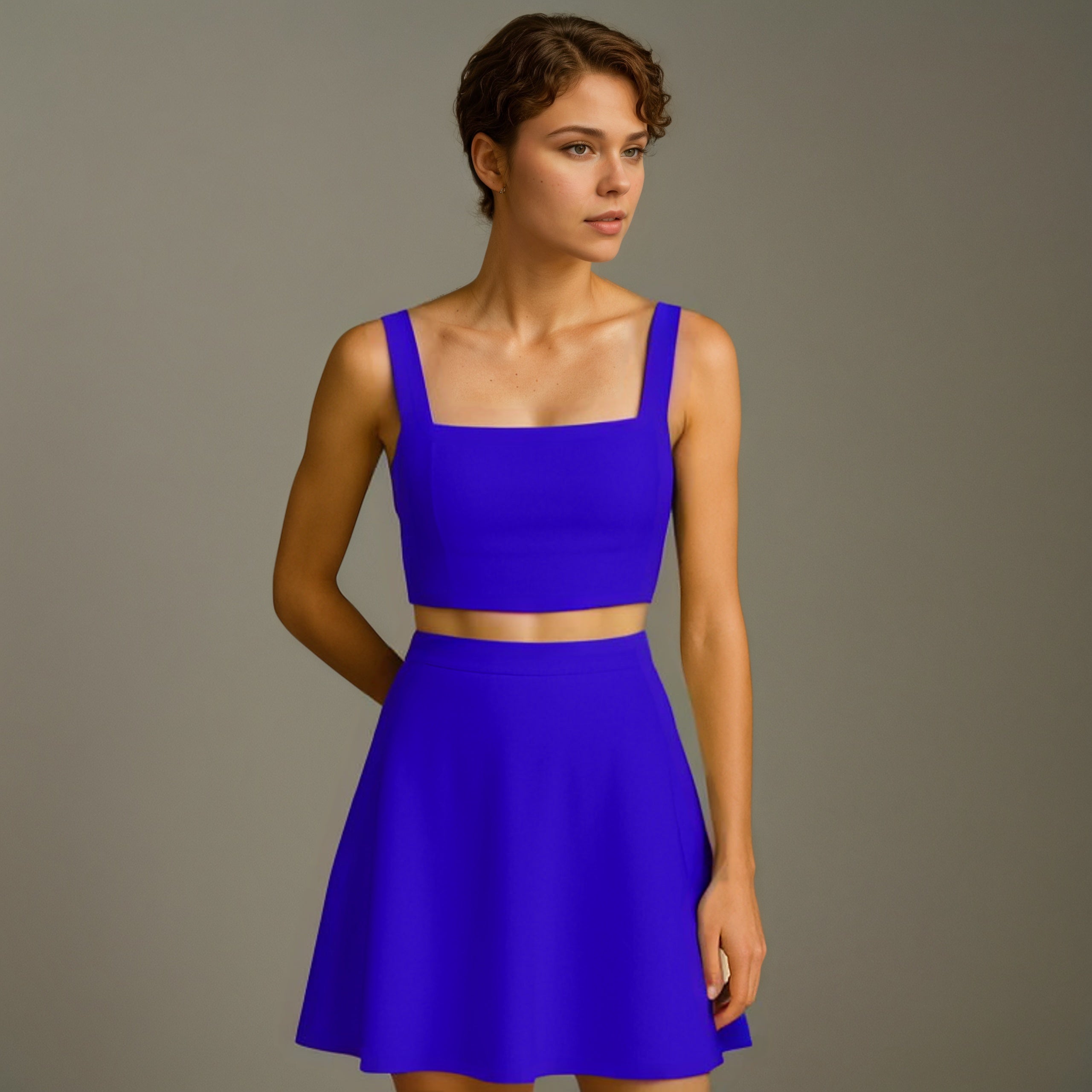 Elevated Everyday Wear Structured Linen Crop Top-My Comfy Blouse