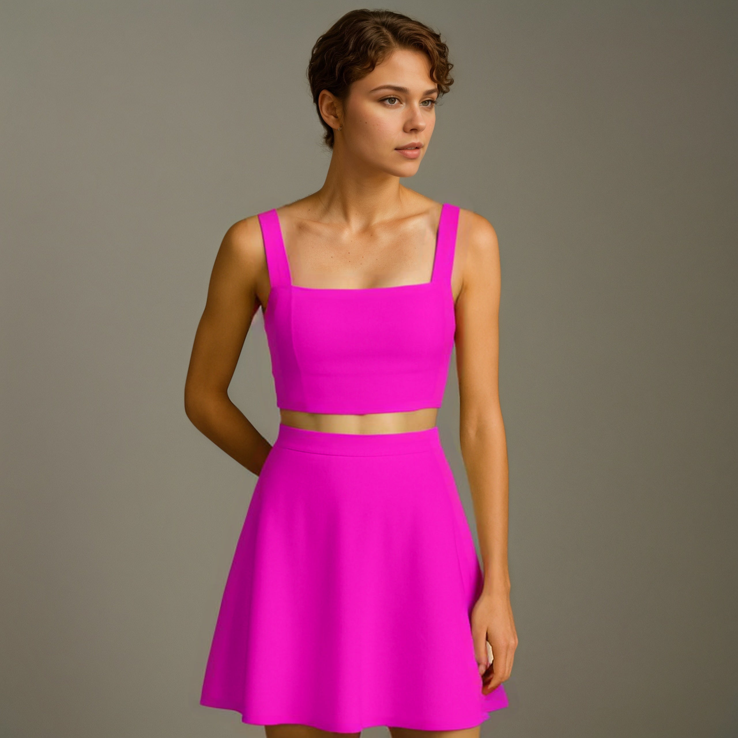 Elevated Everyday Wear Structured Linen Crop Top-My Comfy Blouse