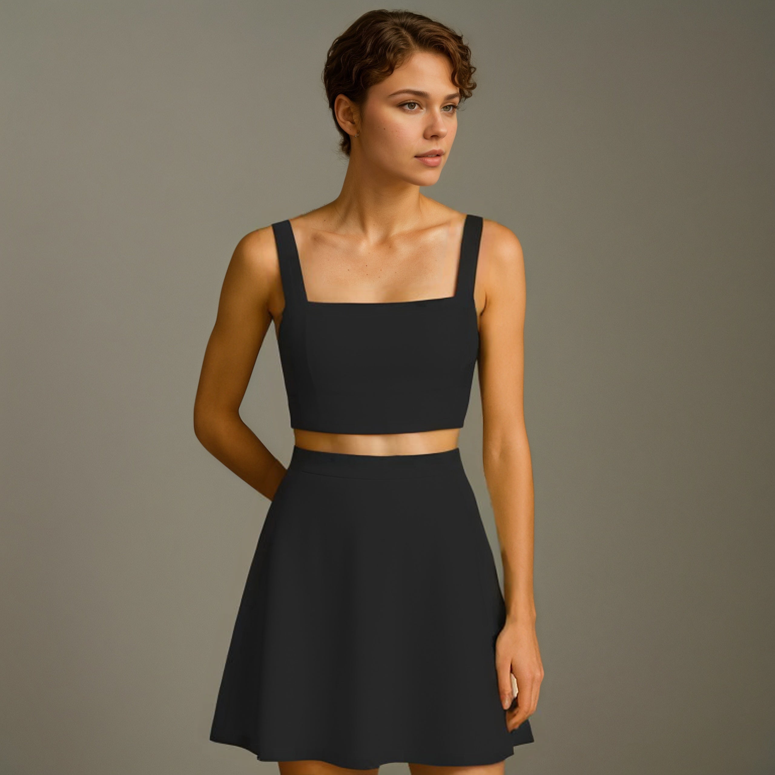 Elevated Everyday Wear Structured Linen Crop Top-My Comfy Blouse