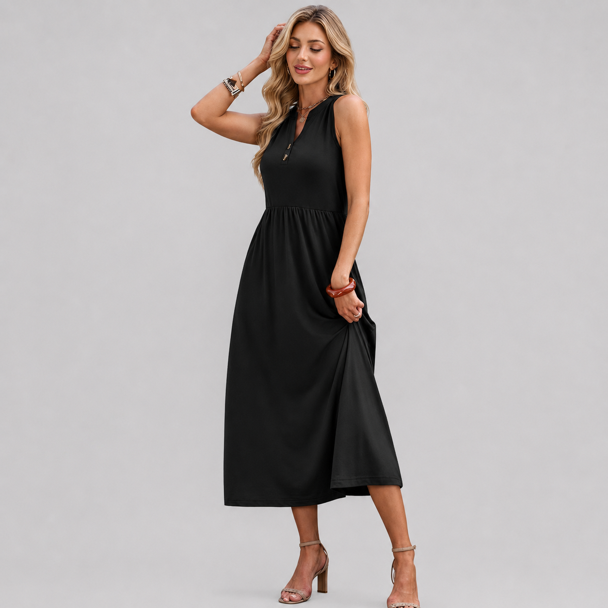 Summer Maxi Beach Vacation Sundress With Pockets For Women
