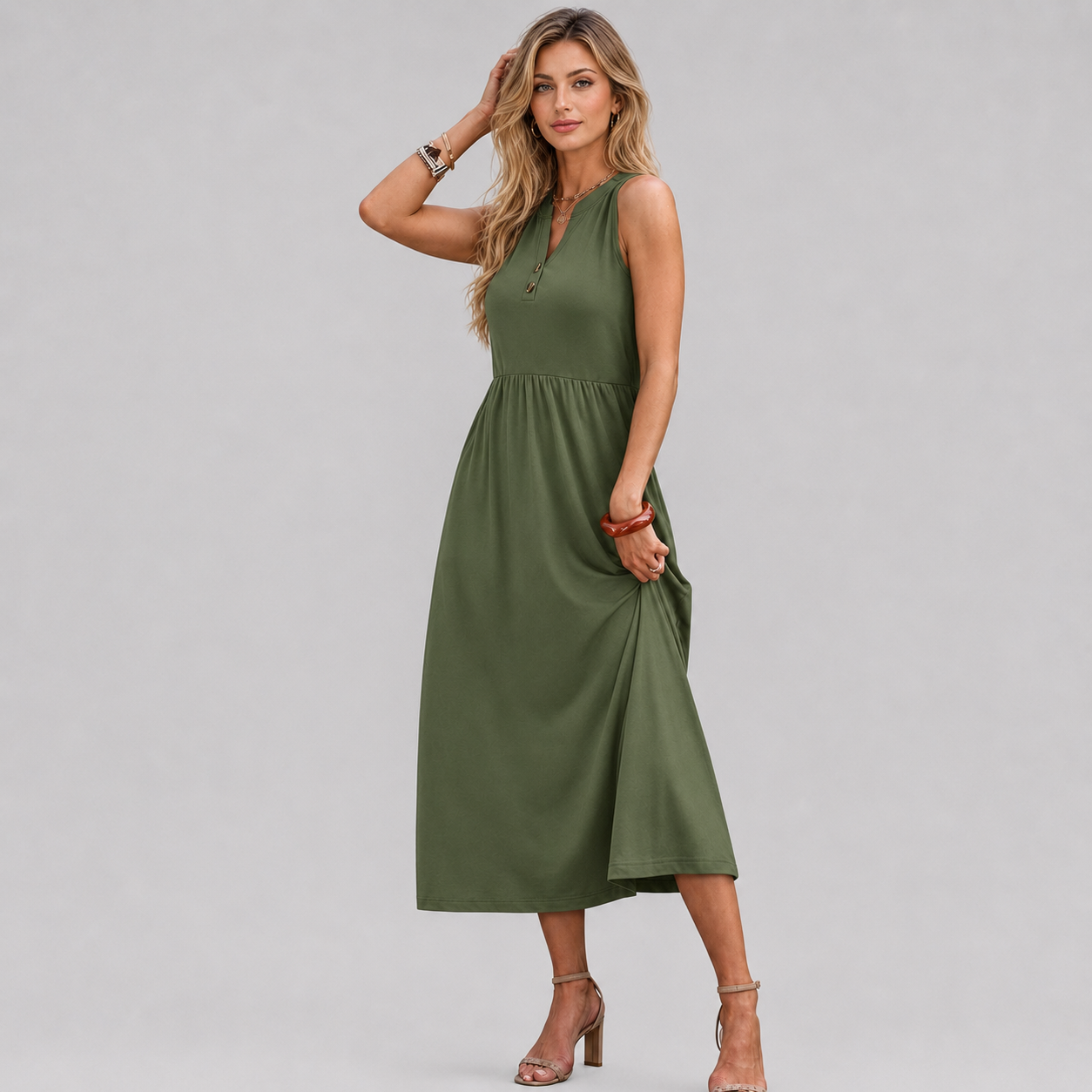 Summer Maxi Beach Vacation Sundress With Pockets For Women