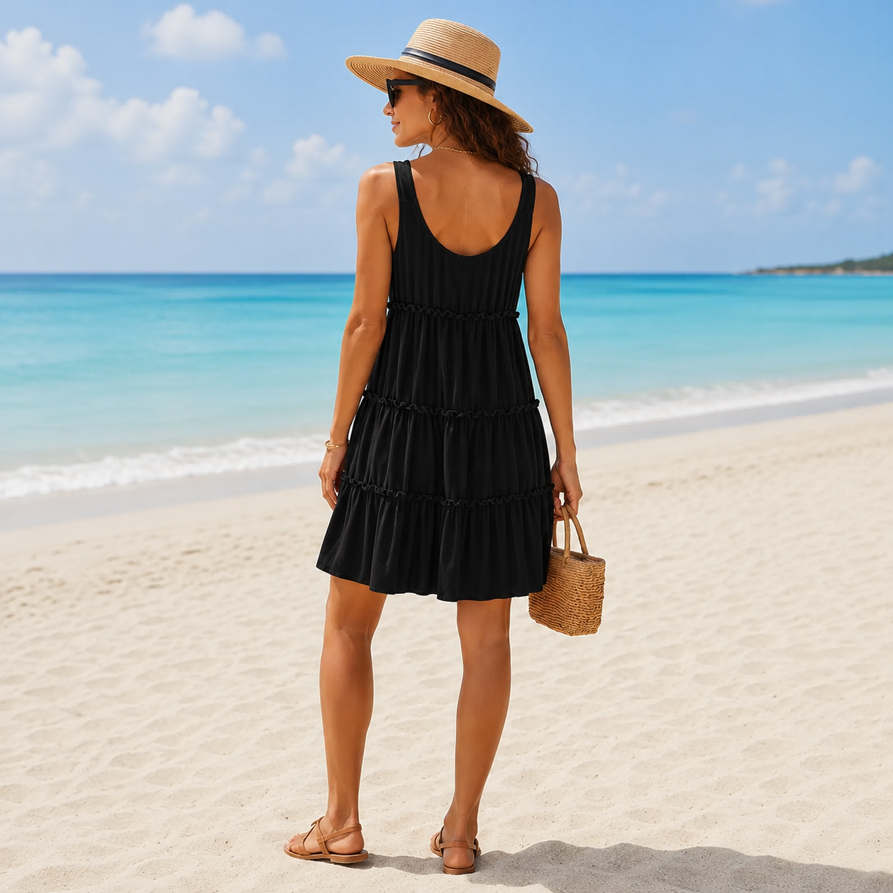 Vacation Swimsuit Cover Ups Boho Floral Beach Dress For Women