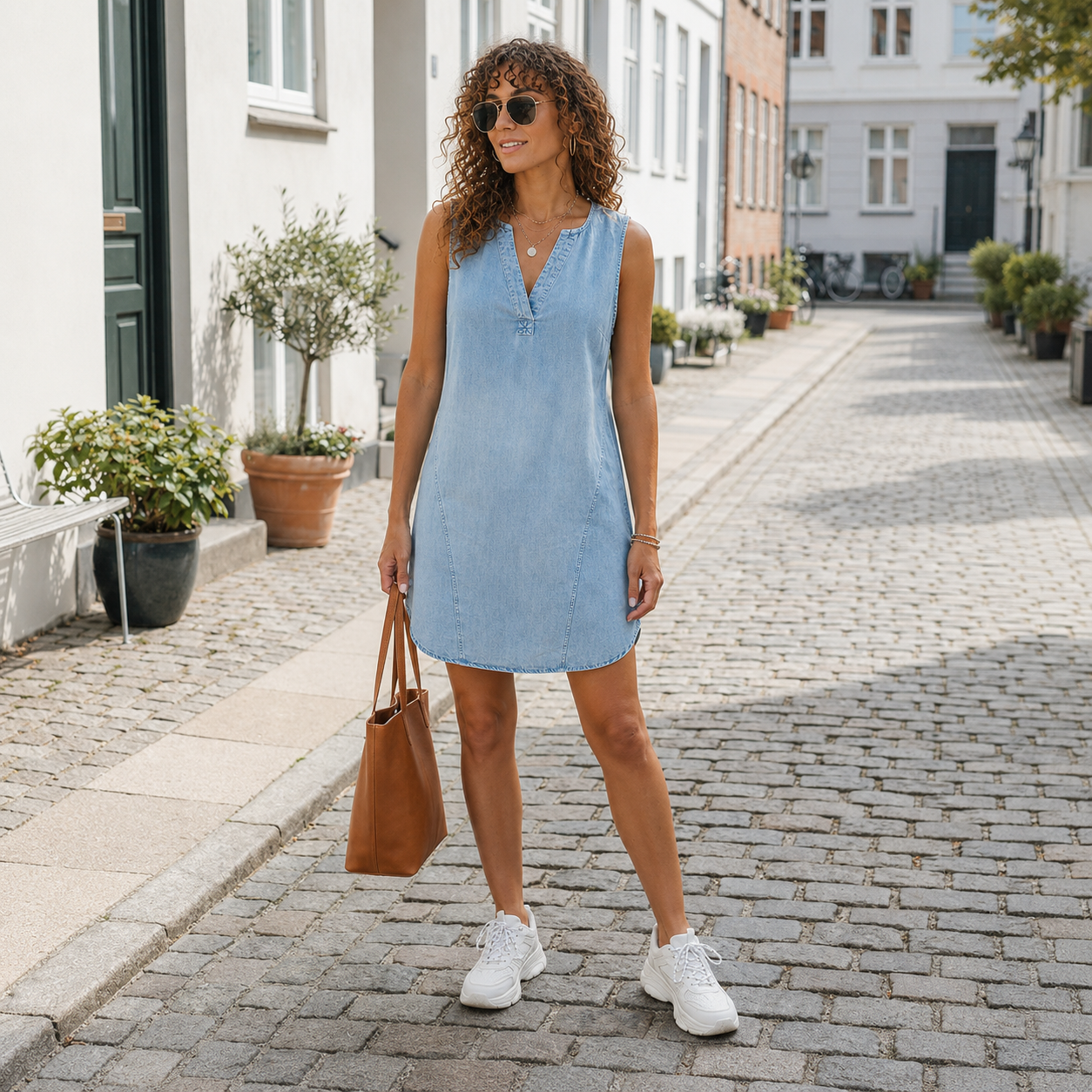 Casual Sleeveless Denim Mini Summer Dress For Women