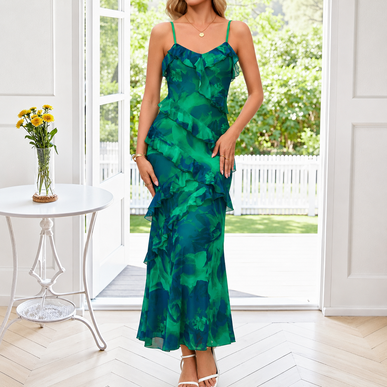 Casual Long Length Floral Maxi Dress For Women