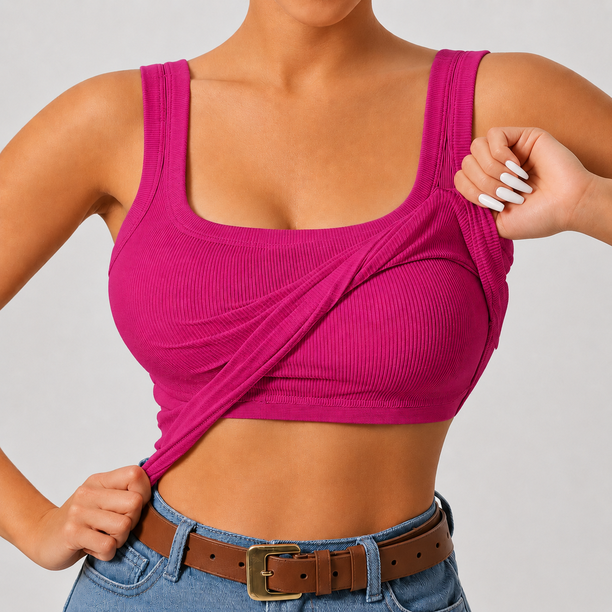 Slim Fit Removable Pad Layering Vest For Women