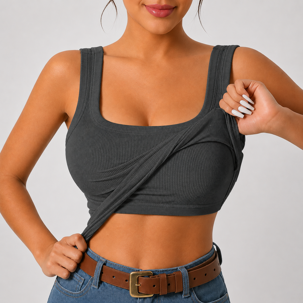Slim Fit Removable Pad Layering Vest For Women