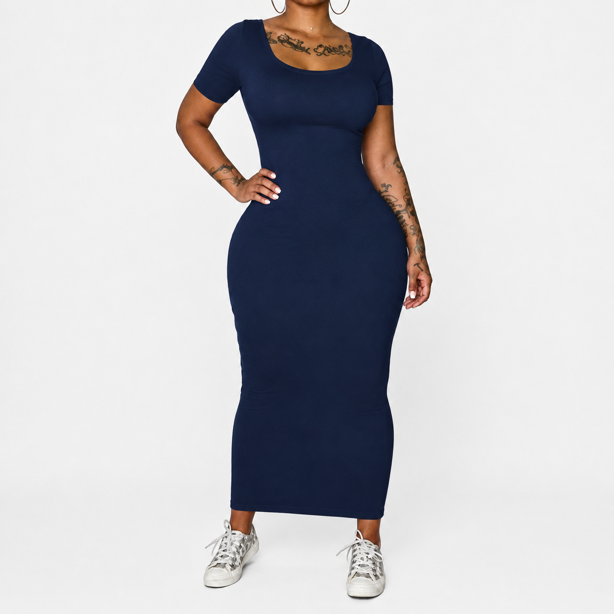 Casual Fitted Bodycon Short Sleeve Dress For Women