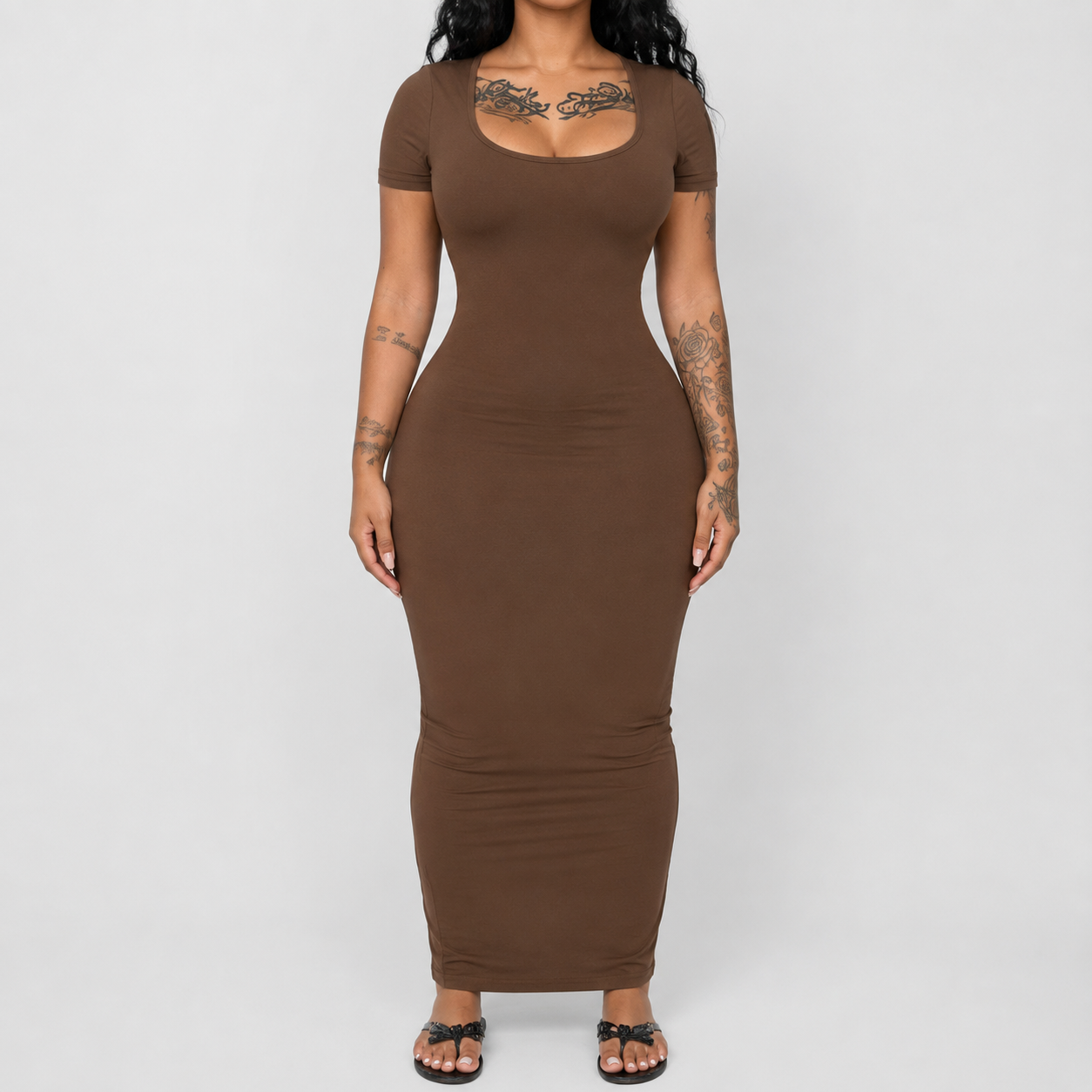 Casual Fitted Bodycon Short Sleeve Dress For Women