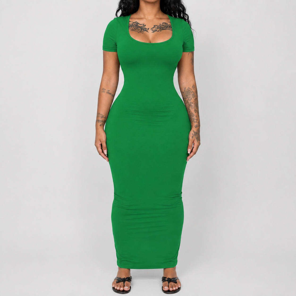 Casual Fitted Bodycon Short Sleeve Dress For Women