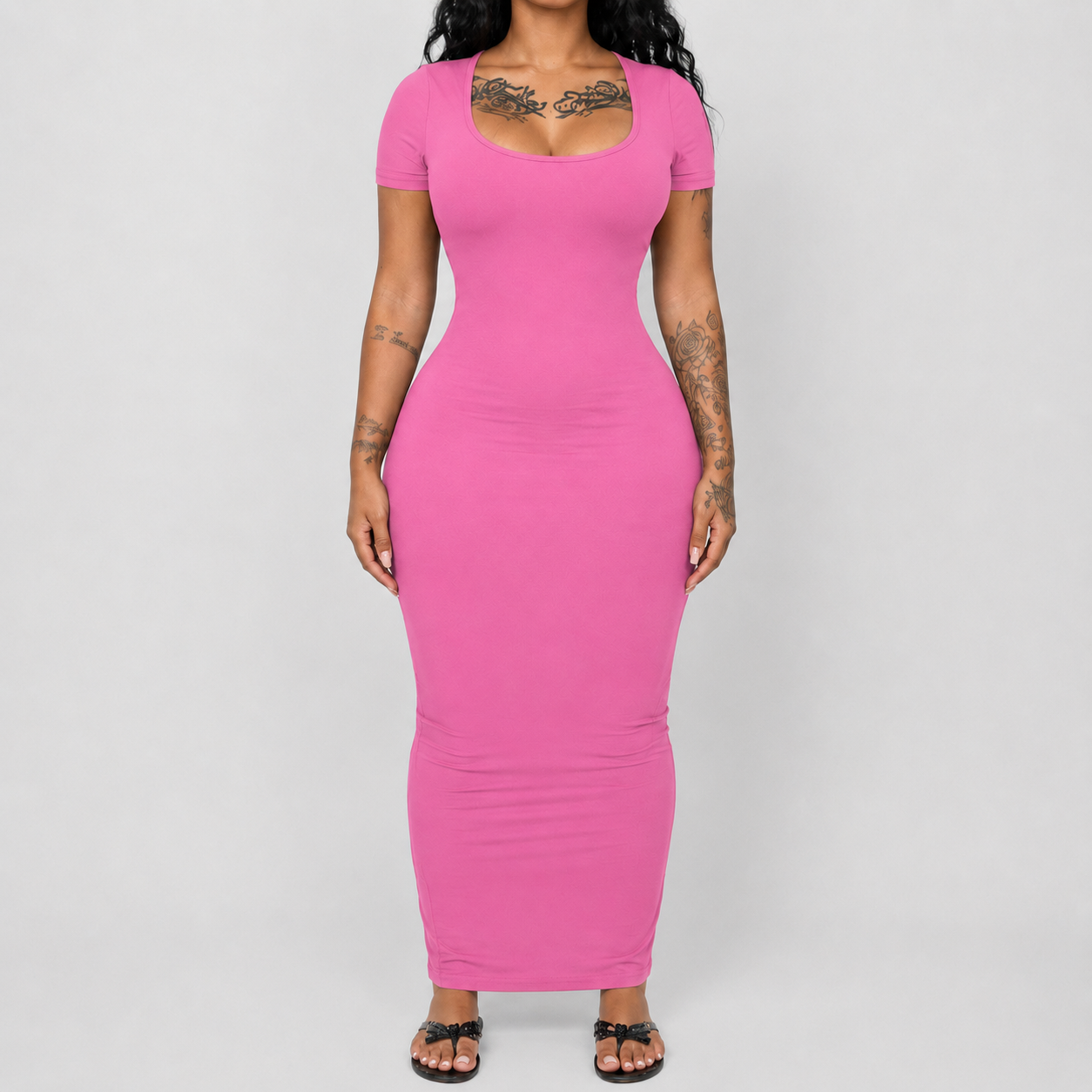 Casual Fitted Bodycon Short Sleeve Dress For Women