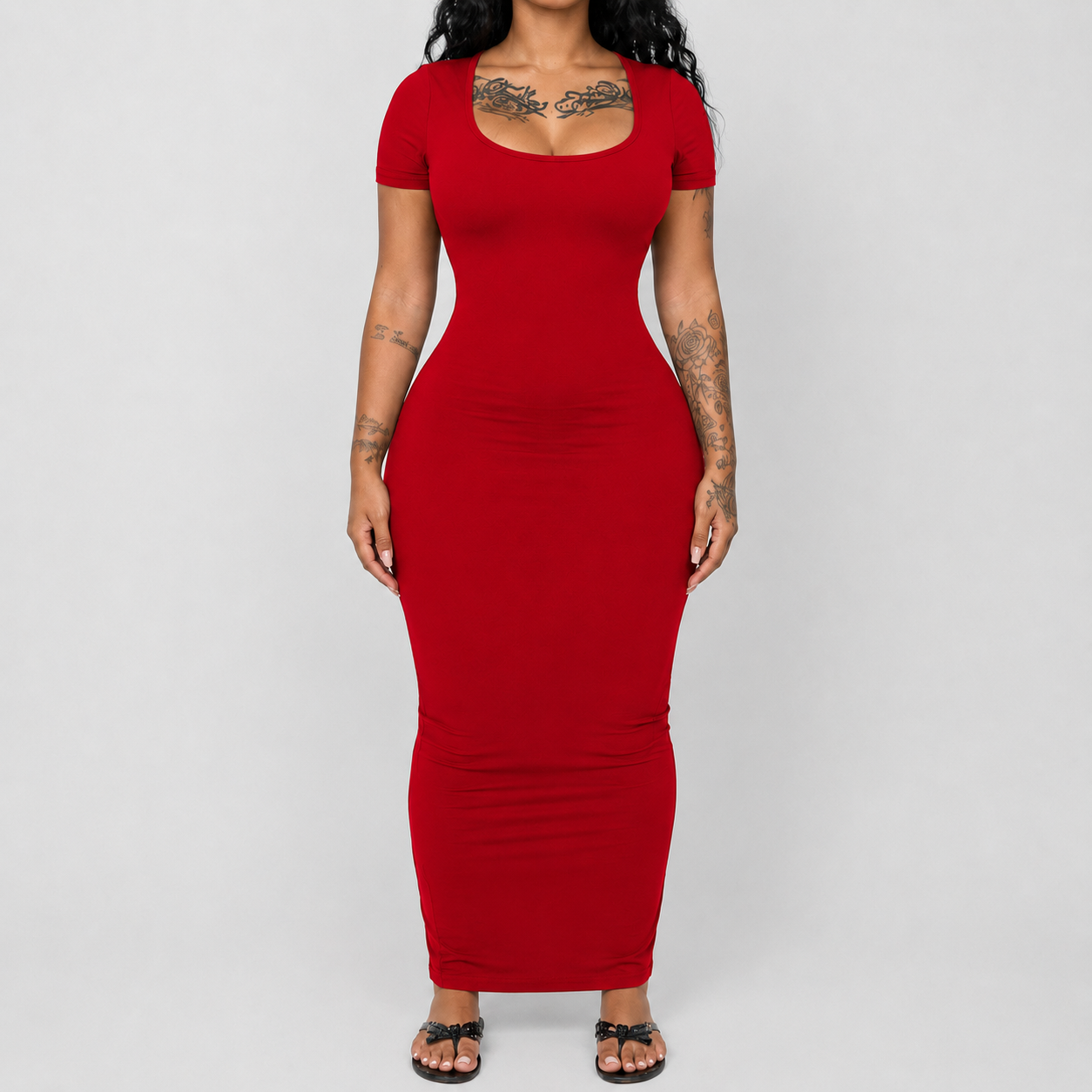 Casual Fitted Bodycon Short Sleeve Dress For Women