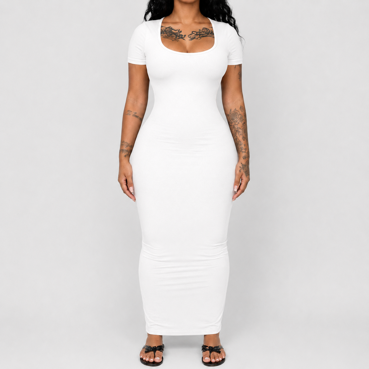 Casual Fitted Bodycon Short Sleeve Dress For Women