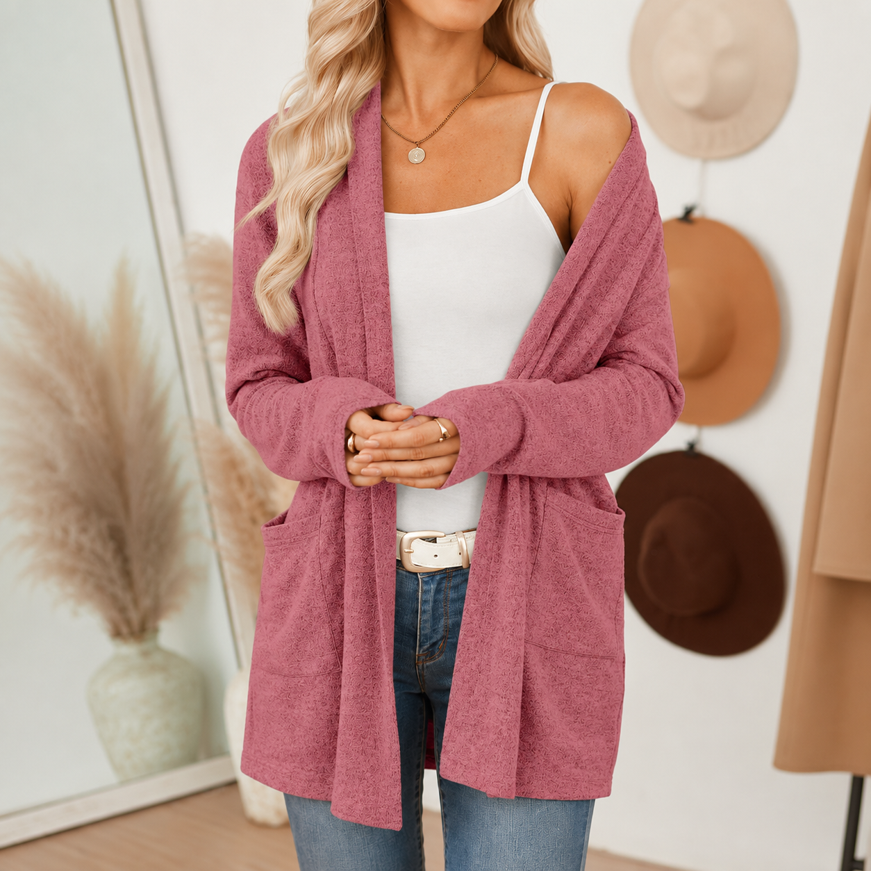 Casual Long Cardigan Lightweight Sweater For Women