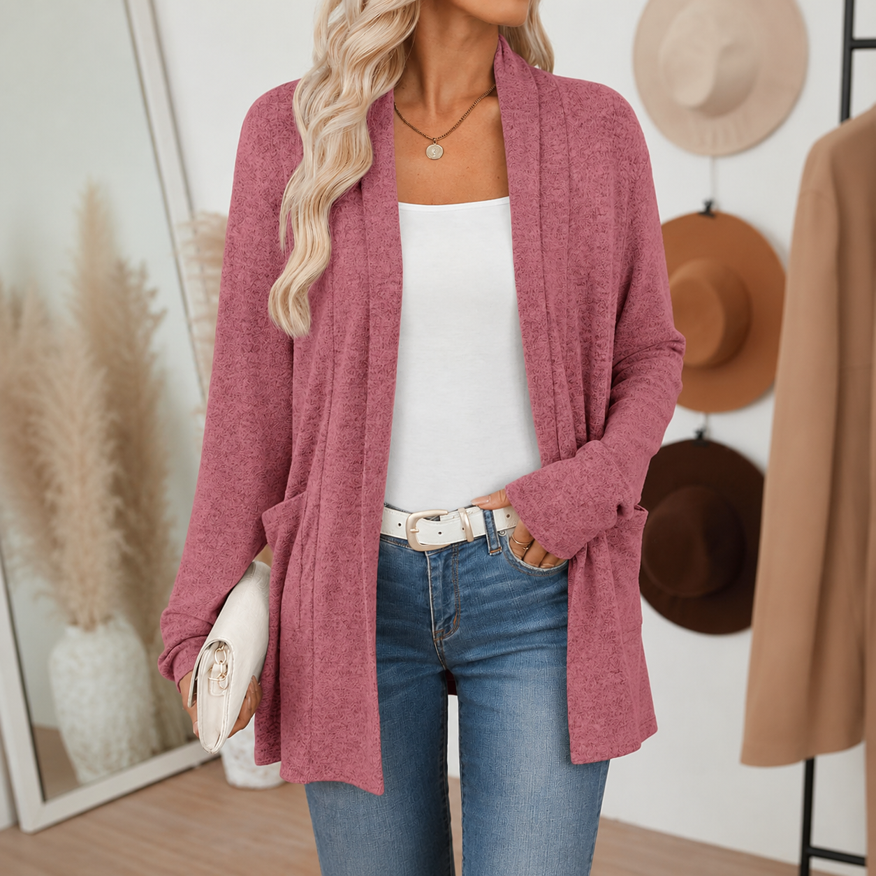 Casual Long Cardigan Lightweight Sweater For Women