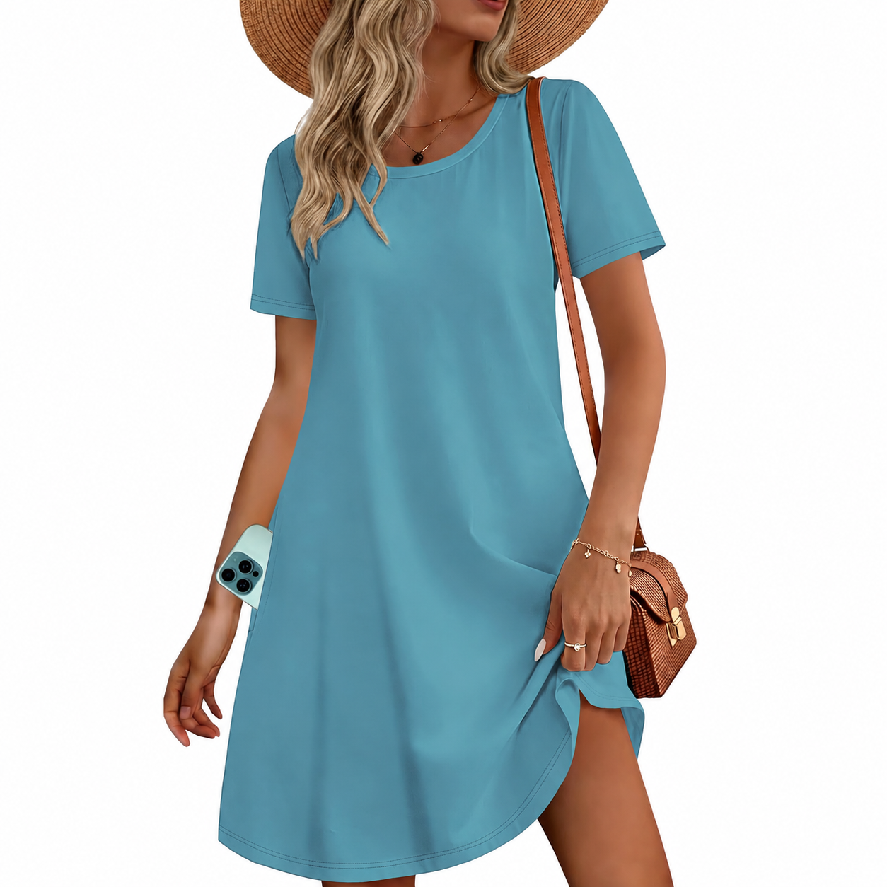 Casual Loose Short Sleeve Beach Dresses For Women