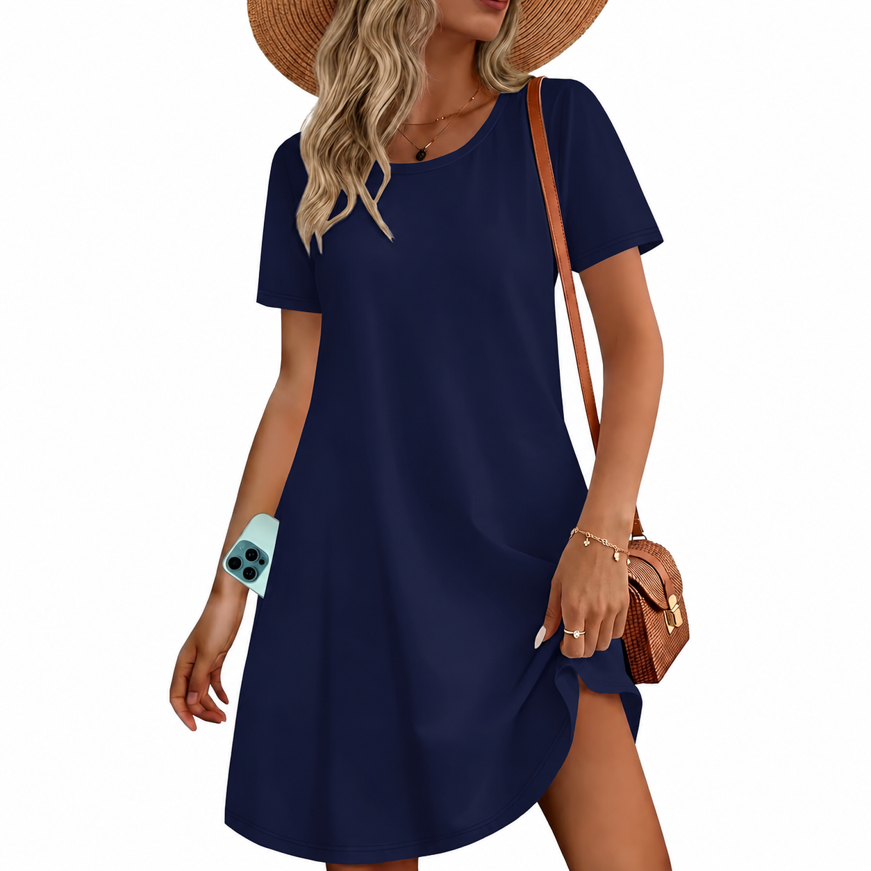 Casual Loose Short Sleeve Beach Dresses For Women