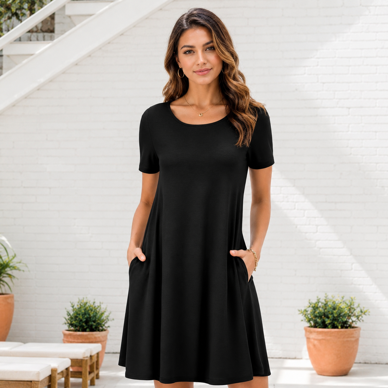 Casual Sundress Short Sleeve Dresses For Women