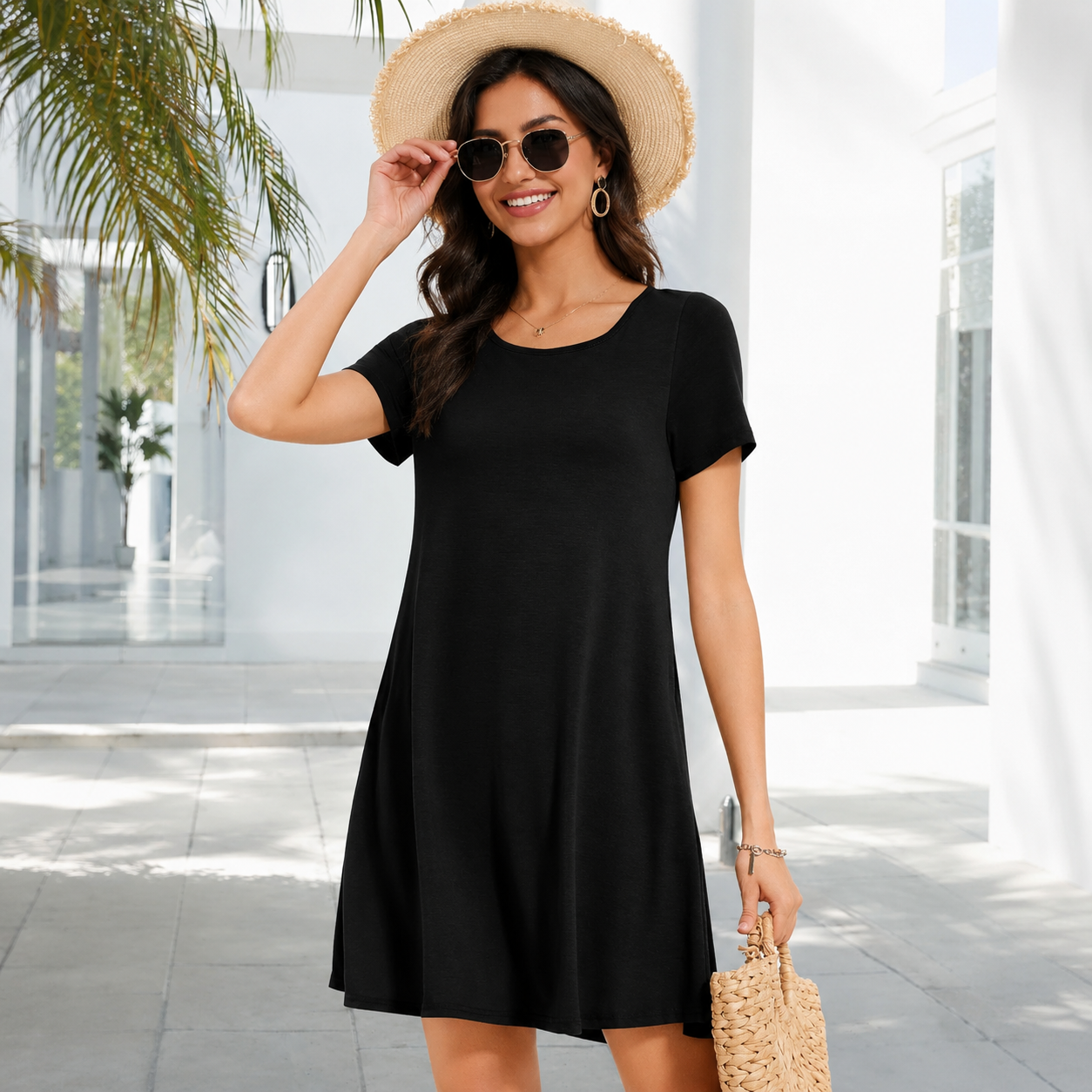 Casual Sundress Short Sleeve Dresses For Women