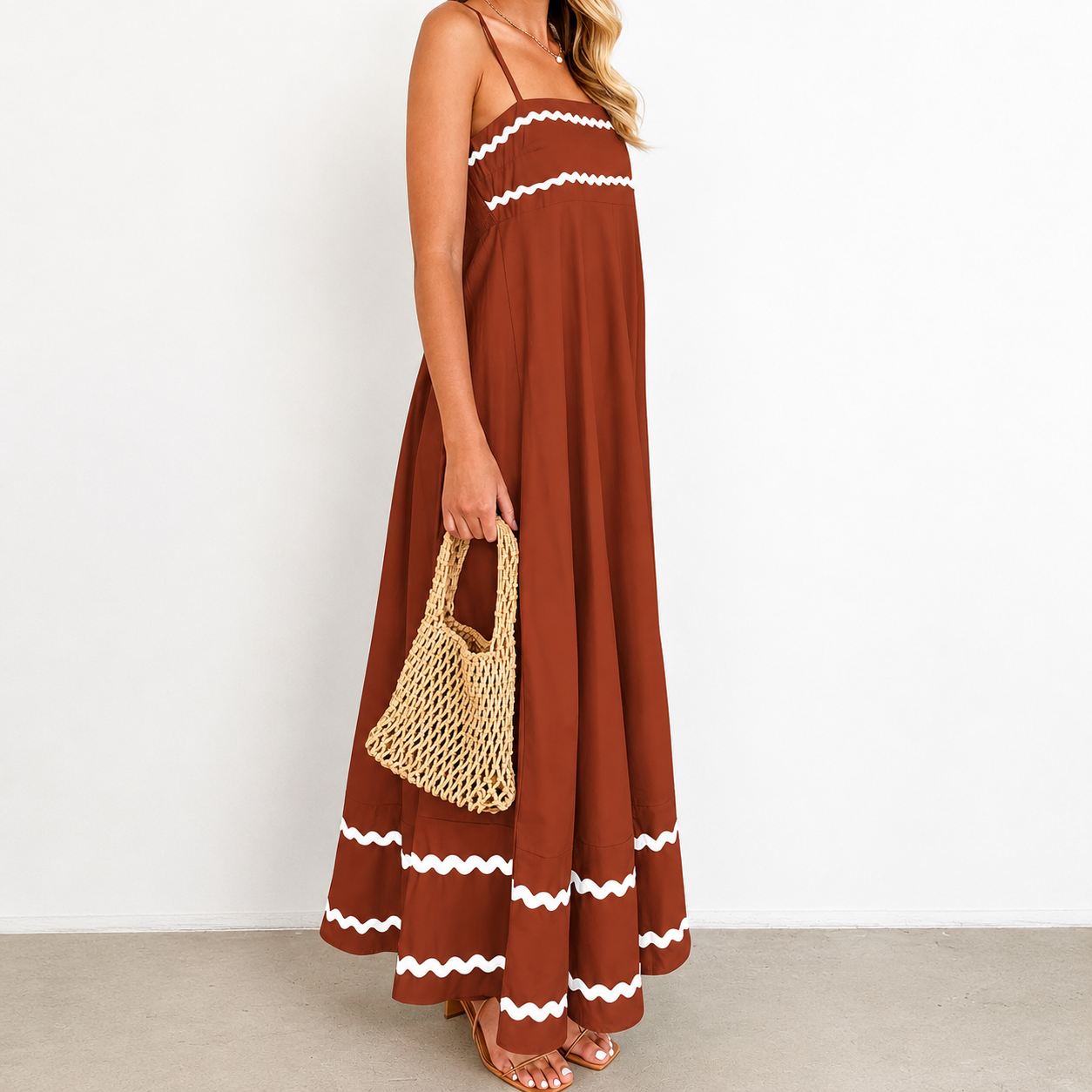 Casual Sleeveless Ruffle Spaghetti Dress For Women