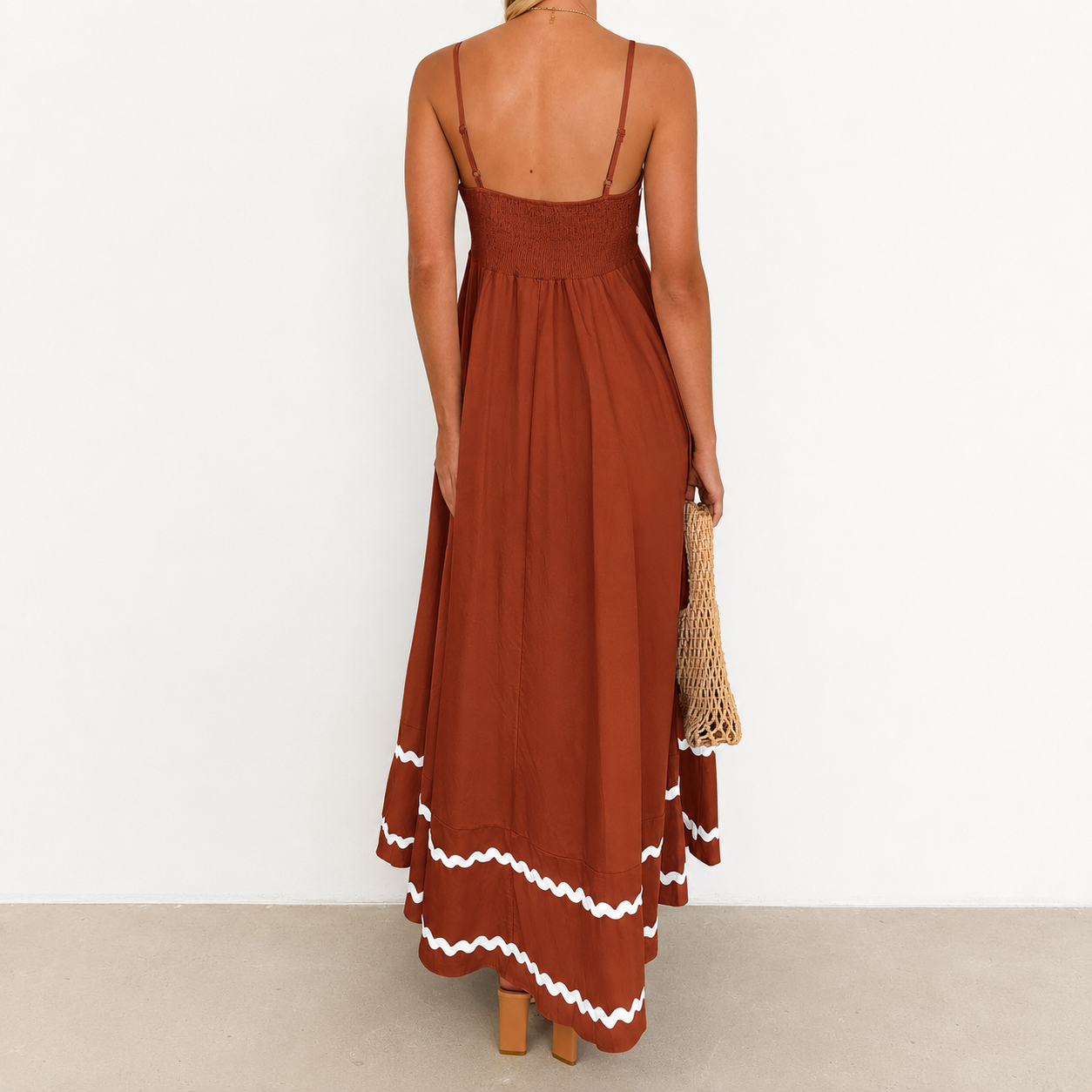 Casual Sleeveless Ruffle Spaghetti Dress For Women