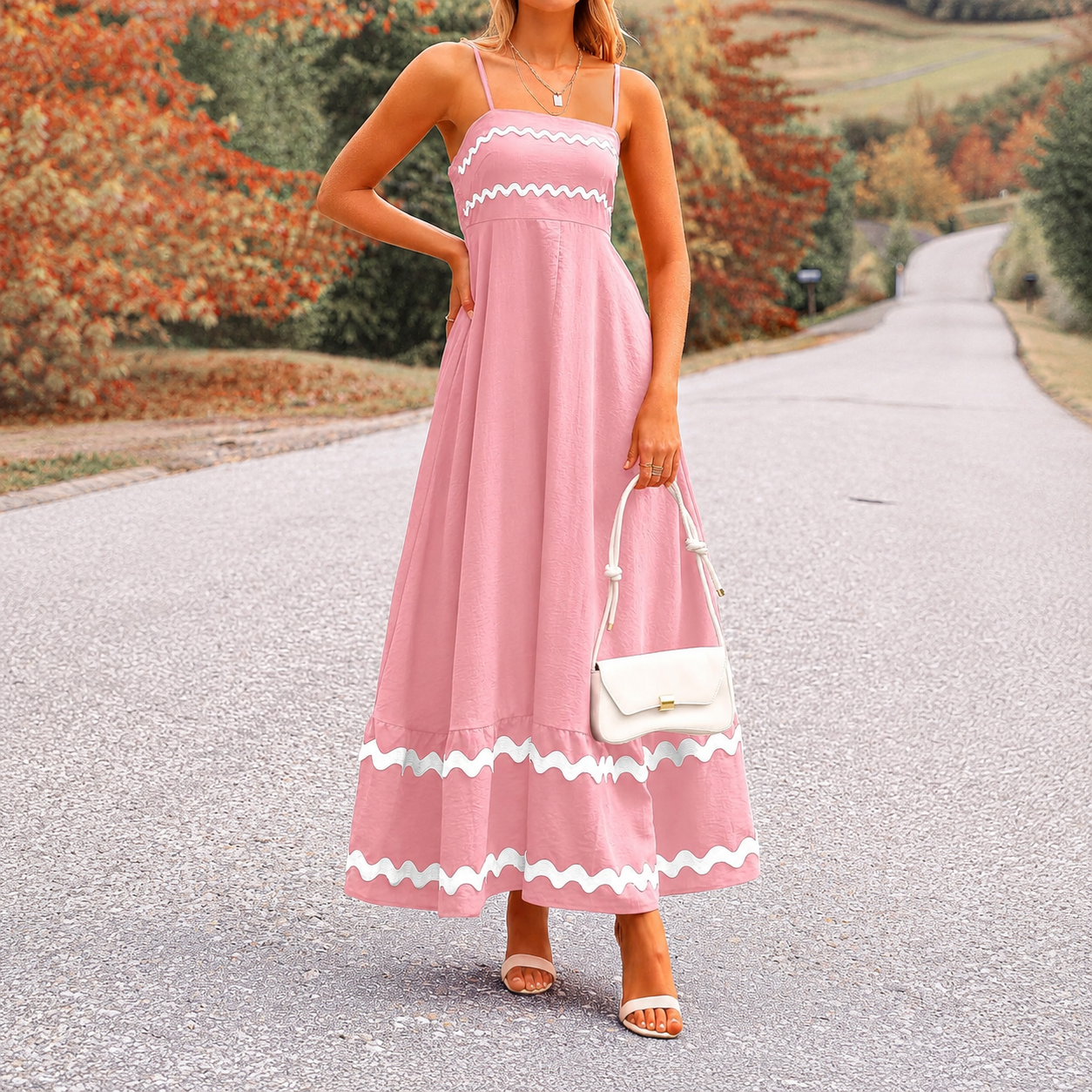 Casual Sleeveless Ruffle Spaghetti Dress For Women
