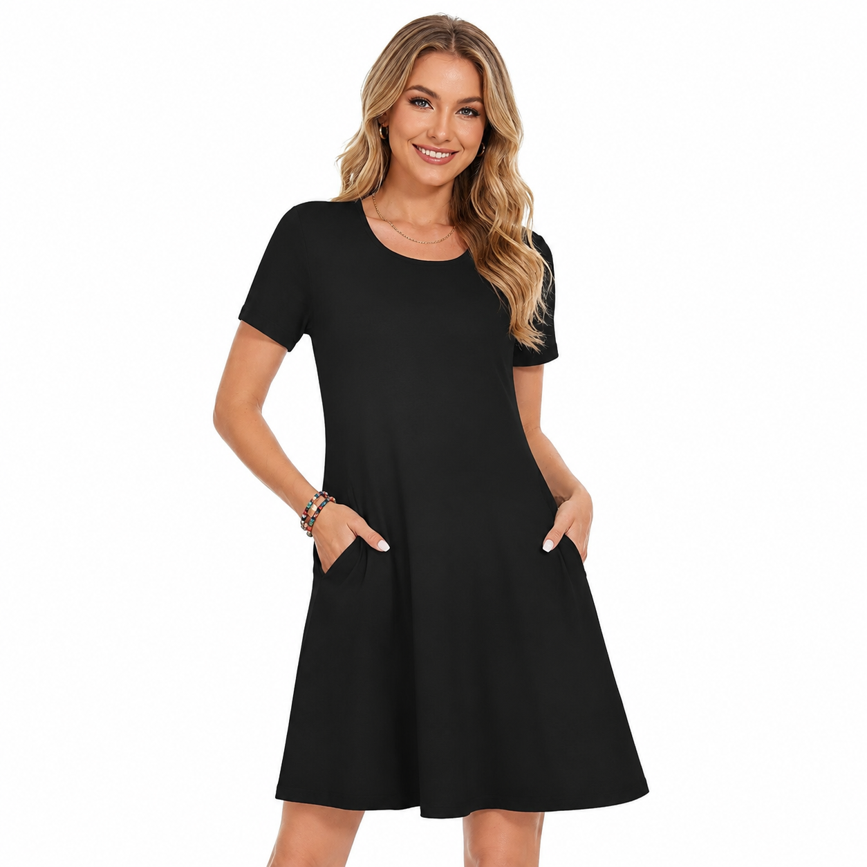 Casual Sundress Short Sleeve Beach Cover Ups For Women